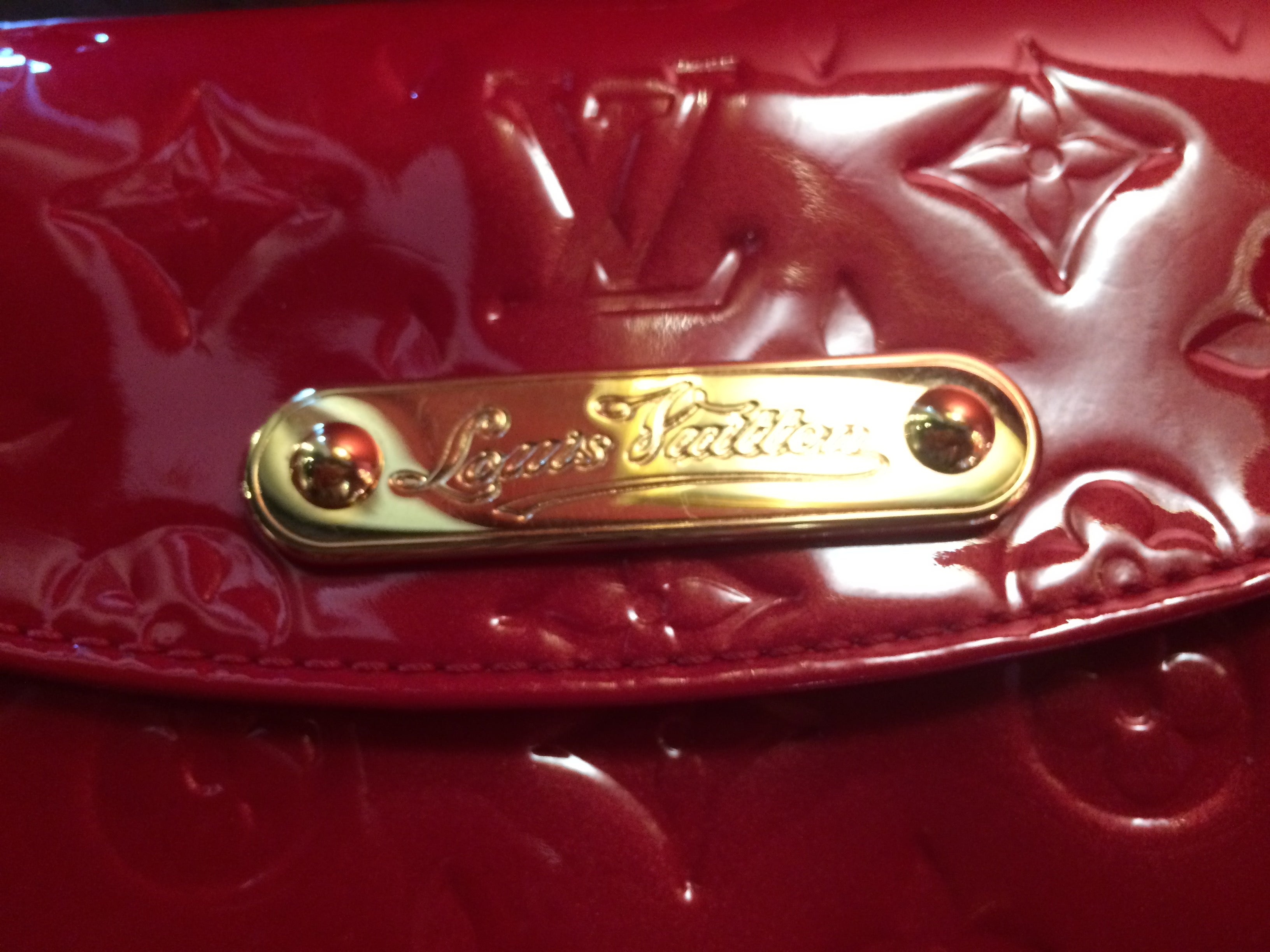 Louis Vuitton Red Monogram Vernis Sunset Boulevard Clutch Bag ○ Labellov ○  Buy and Sell Authentic Luxury