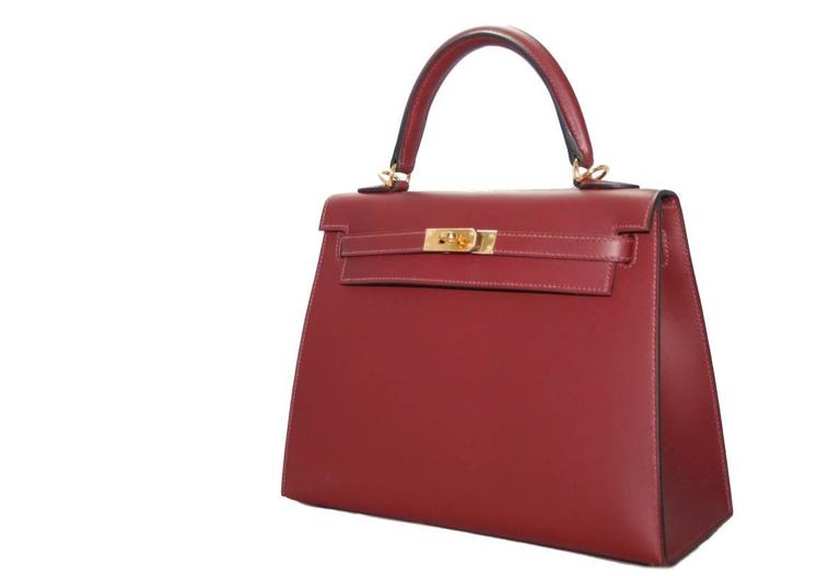 HERMES Kelly Sellier amazone Rouge H 25' at 1stDibs | kelly 25 rouge h ...