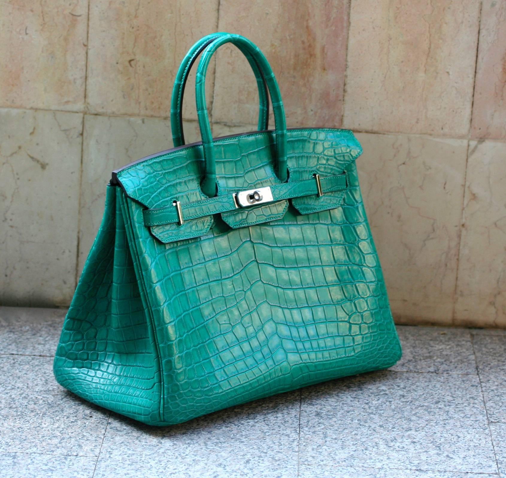 hermes alligator birkin 35 malachite