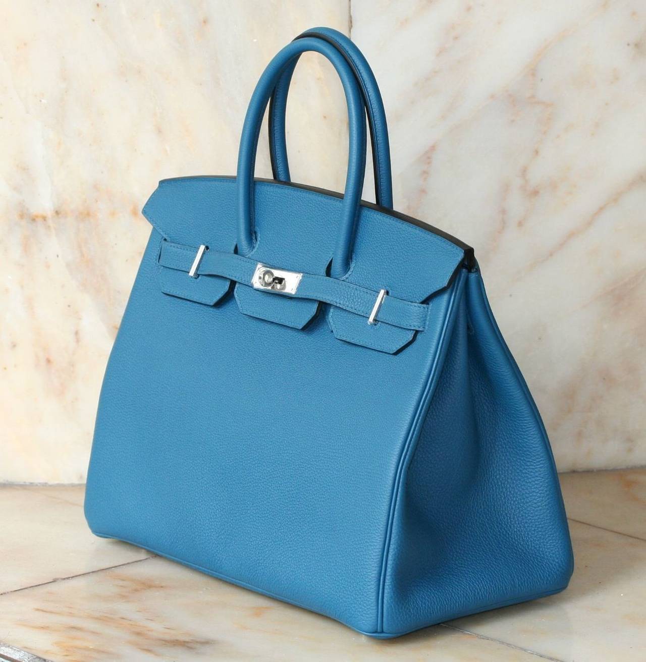 HERMES Birkin Galice blue togo \u0026#39;35 at 1stdibs  