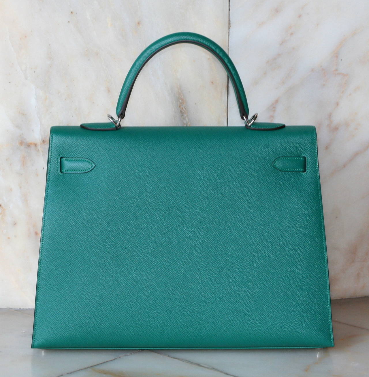 HERMES Kelly Malachite Epsom 35' In New Condition For Sale In Monte Carlo, MC