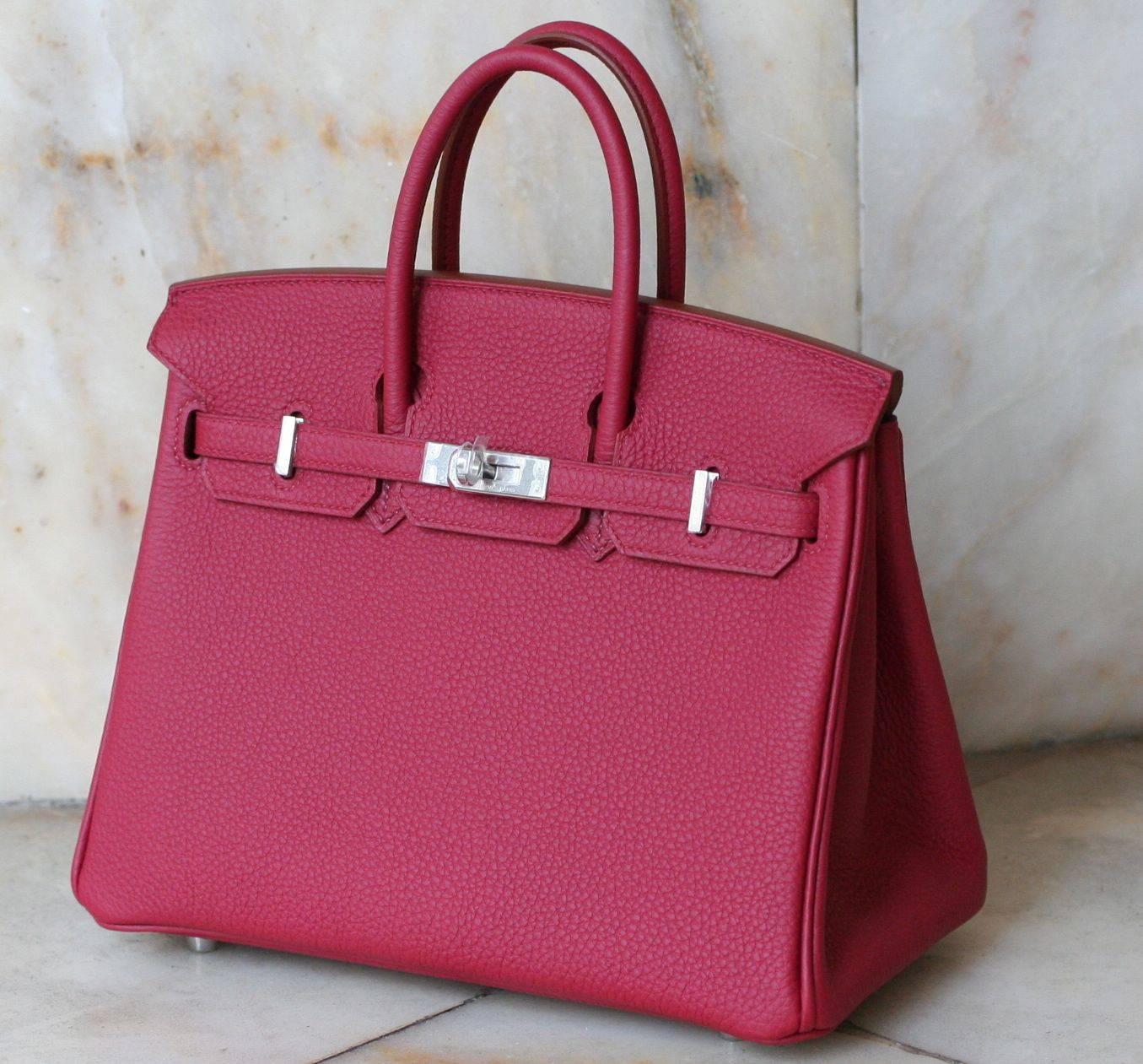 Birkin-Rubin-Ledertasche 25cm von Hermès (Pink)