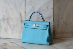 HERMES Kelly 32' Clémence Bleu Saint Cyr