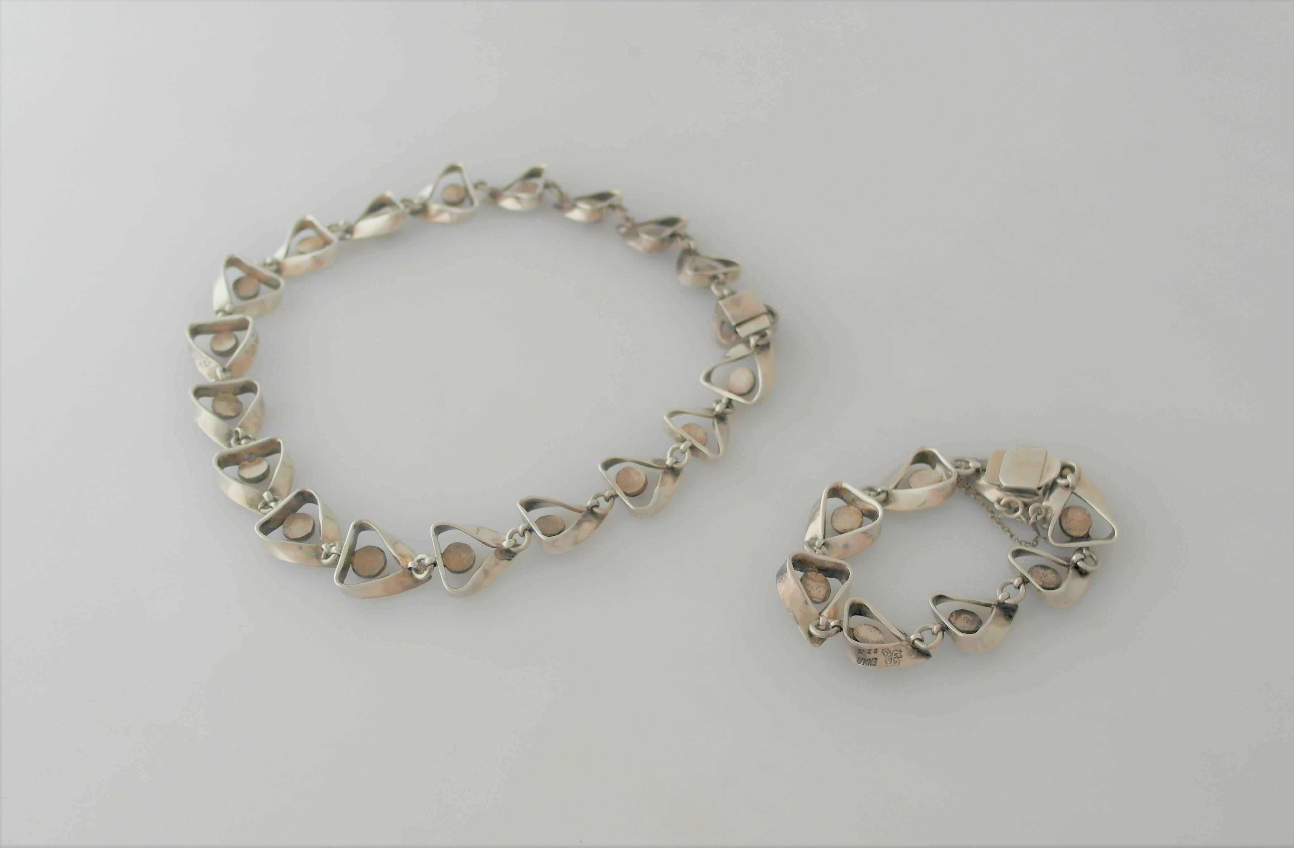 Women's Emma Taxco Sterling Silver & Amethysts Necklace & Bracelet Set For Sale