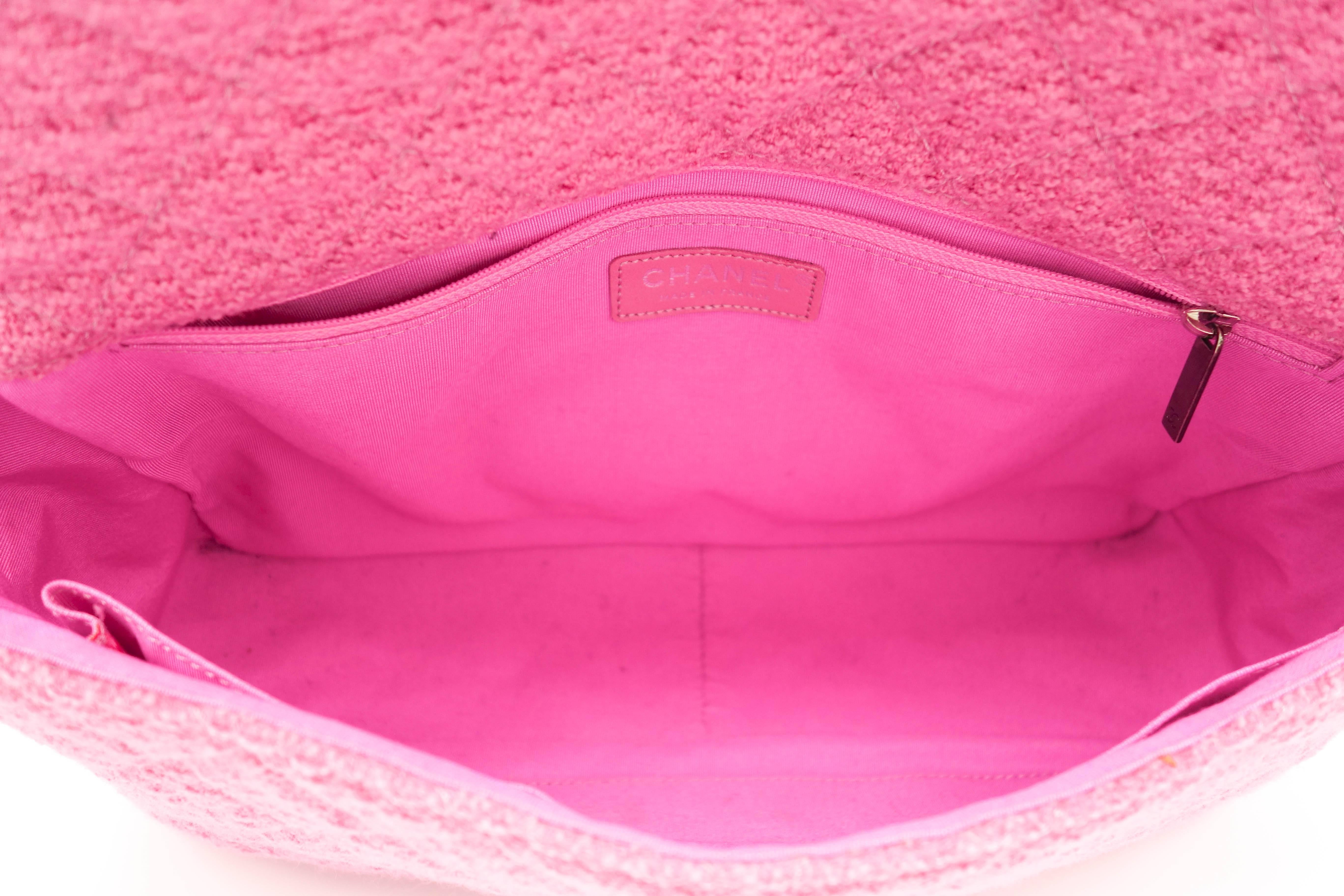 Chanel Pink Tweed Reissue Crossbody Flap Bag 2