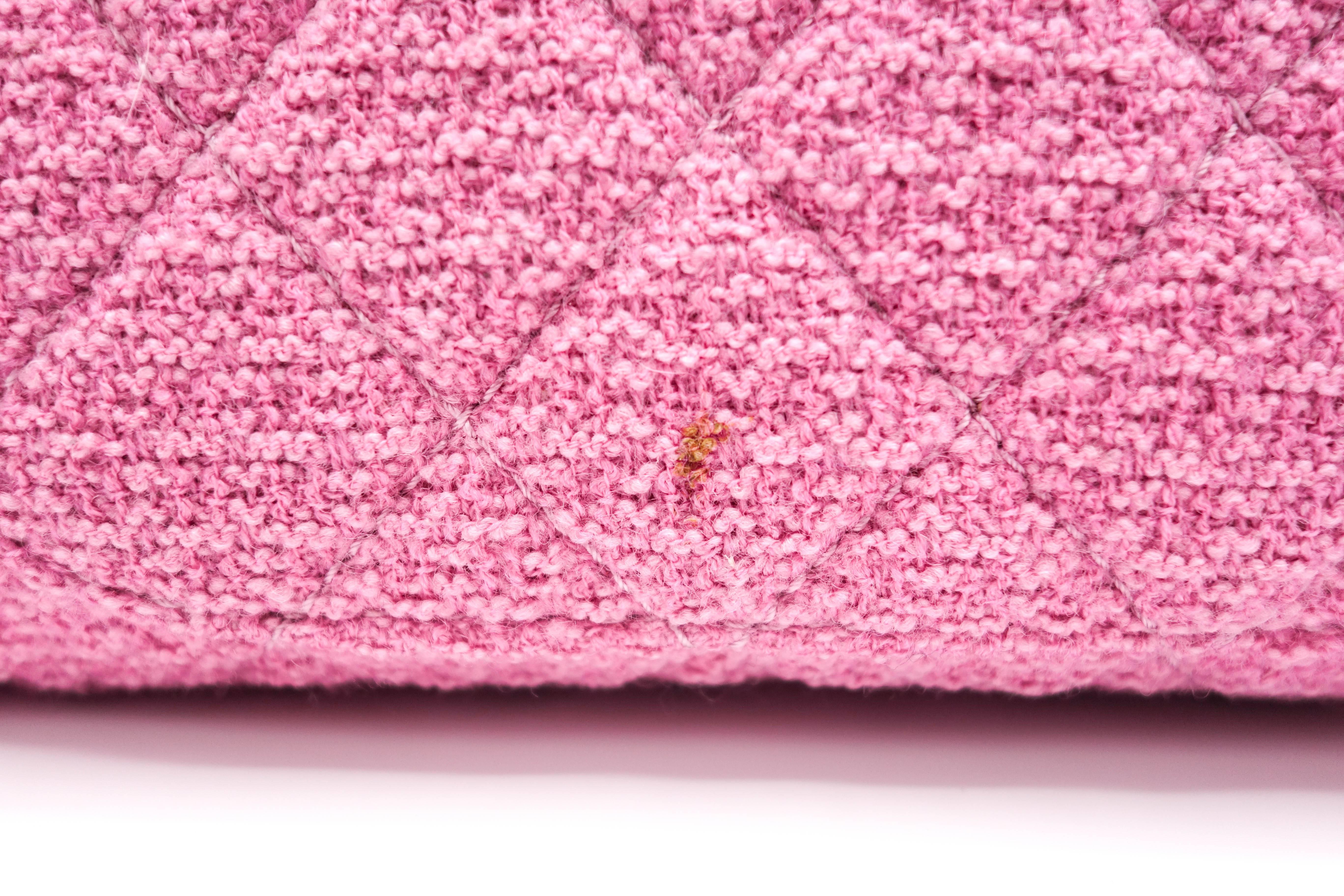 Chanel Pink Tweed Reissue Crossbody Flap Bag 1
