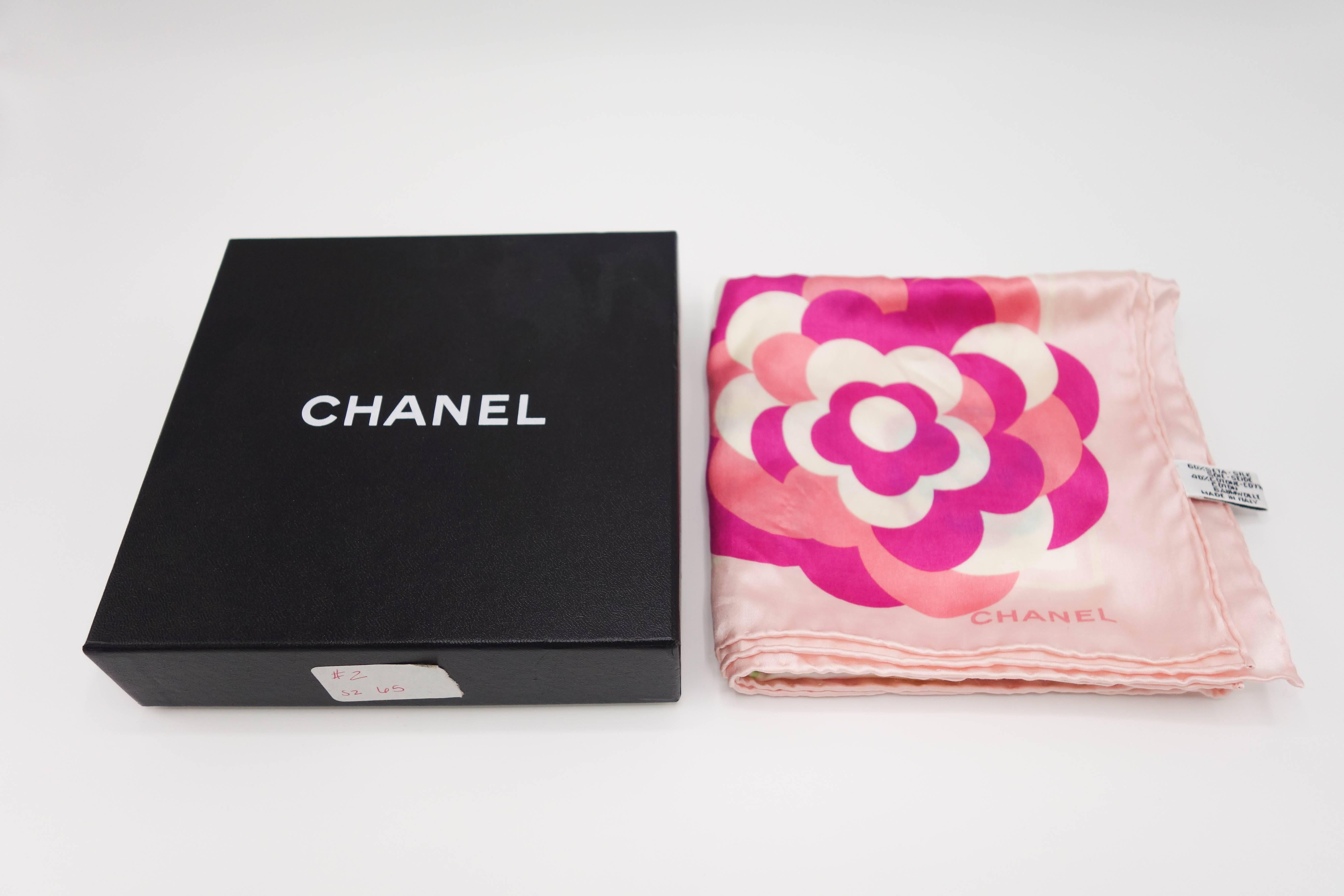 Chanel Flower Pattern Multicolored Scarf 3