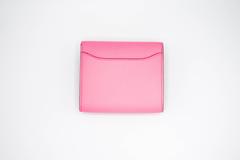 Hermes Constance Compact Wallet Rose Confetti Epsom Palladium