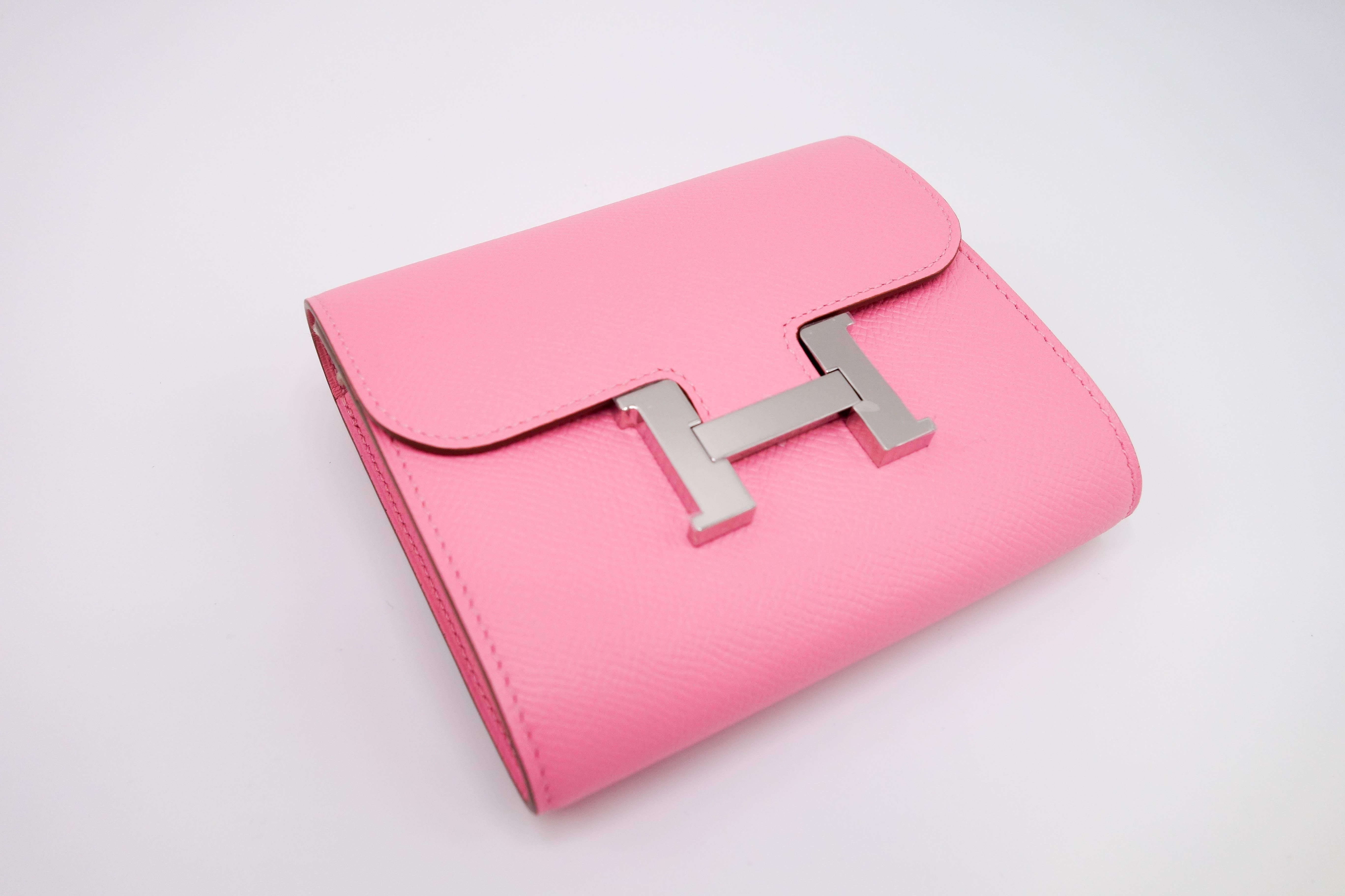 hermes pink wallet