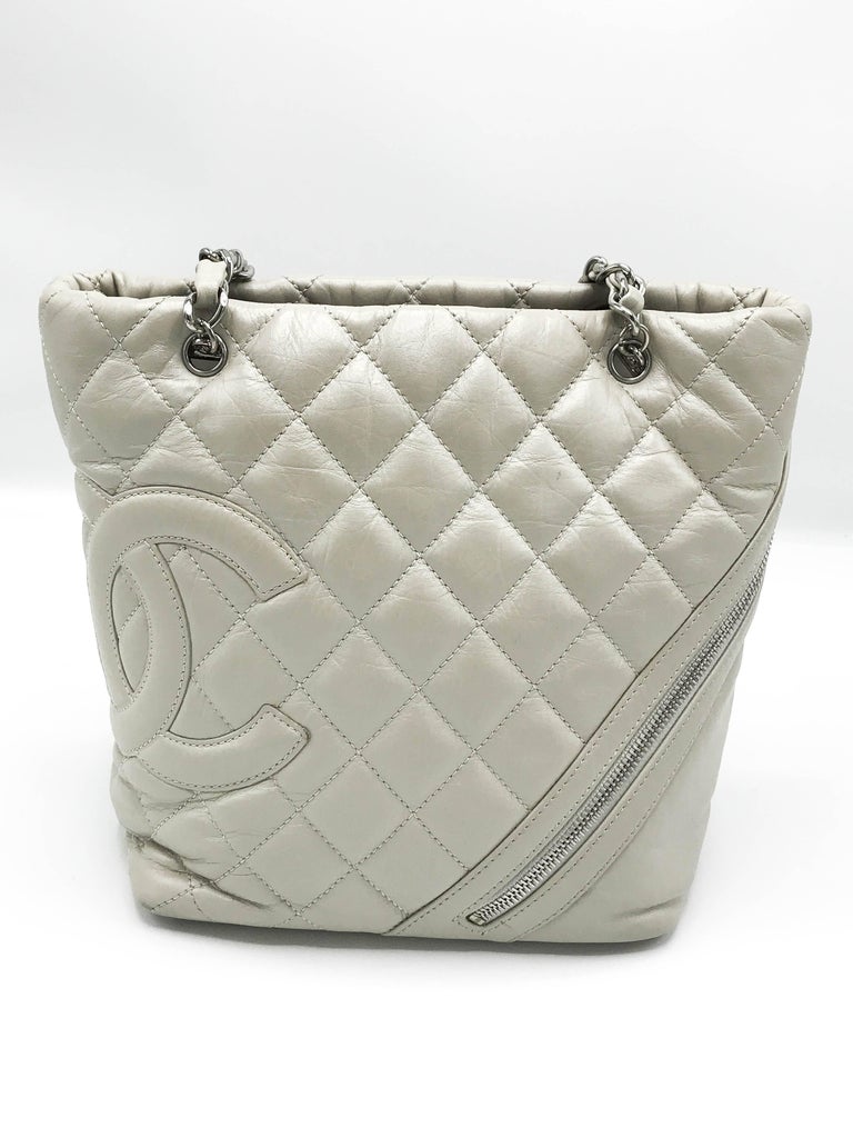 Chanel Ivory Quilted Cotton Club Tote at 1stDibs