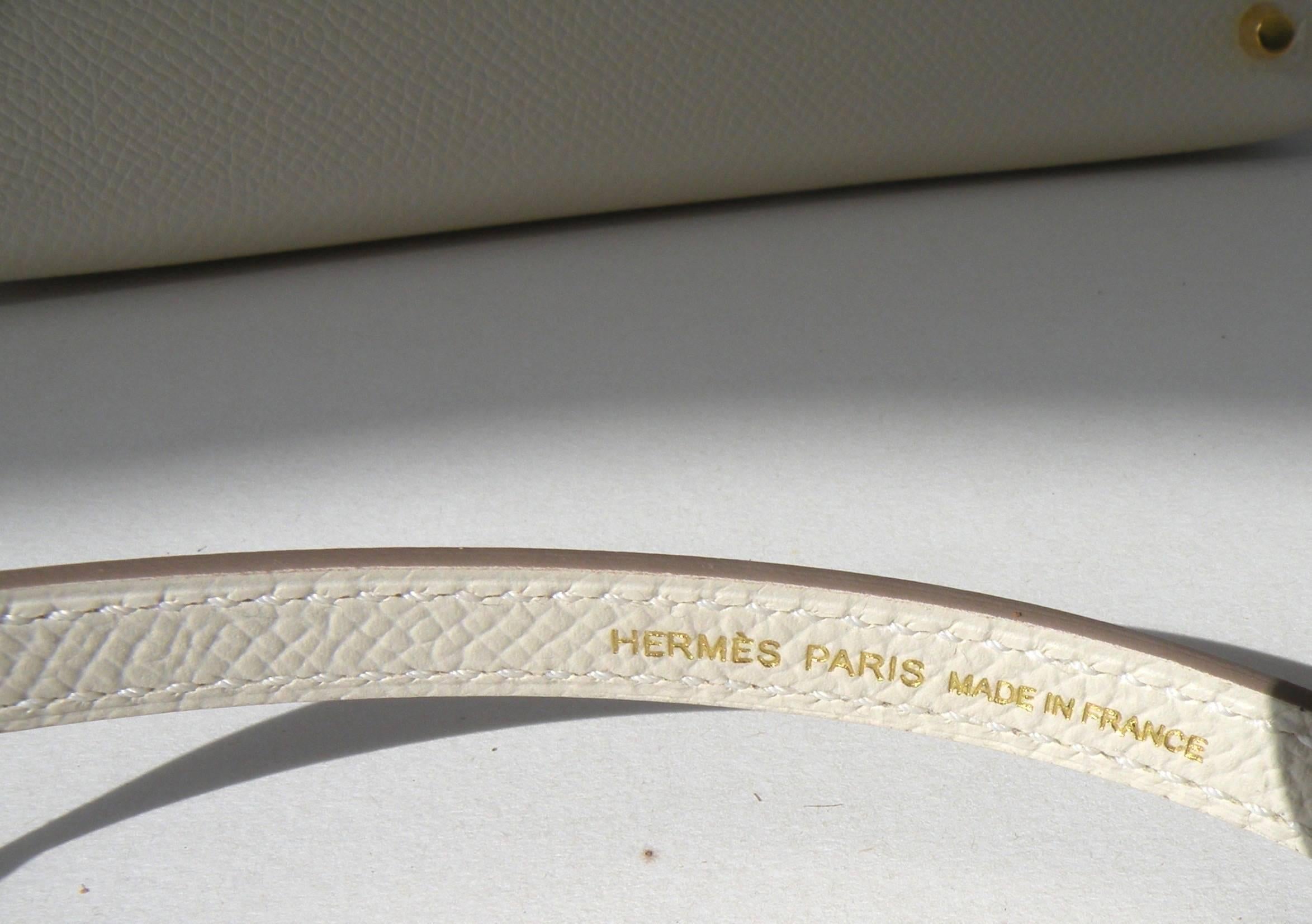 Hermes 20cm Kelly Bag Craie Epsom Gold Hardware 1