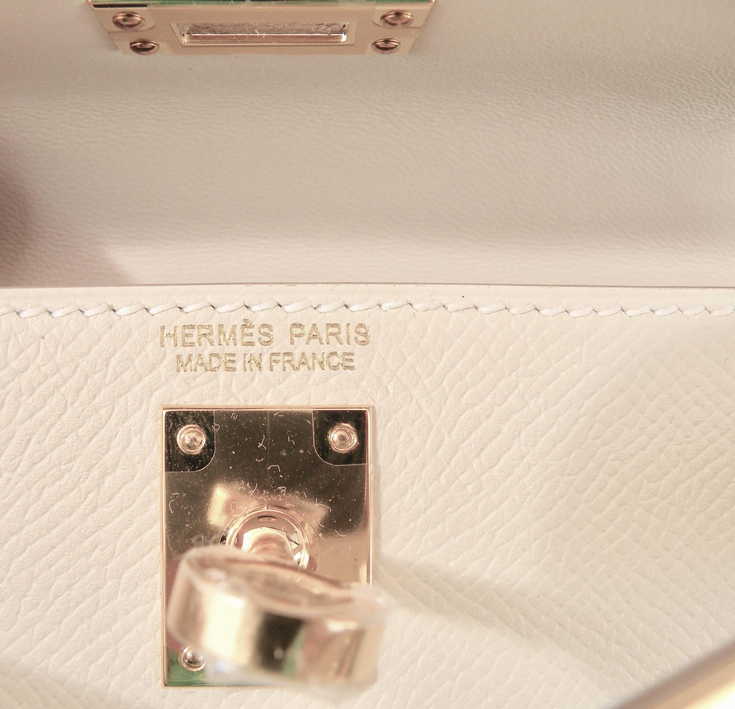 Hermes 20cm Kelly Bag Craie Epsom Gold Hardware 5