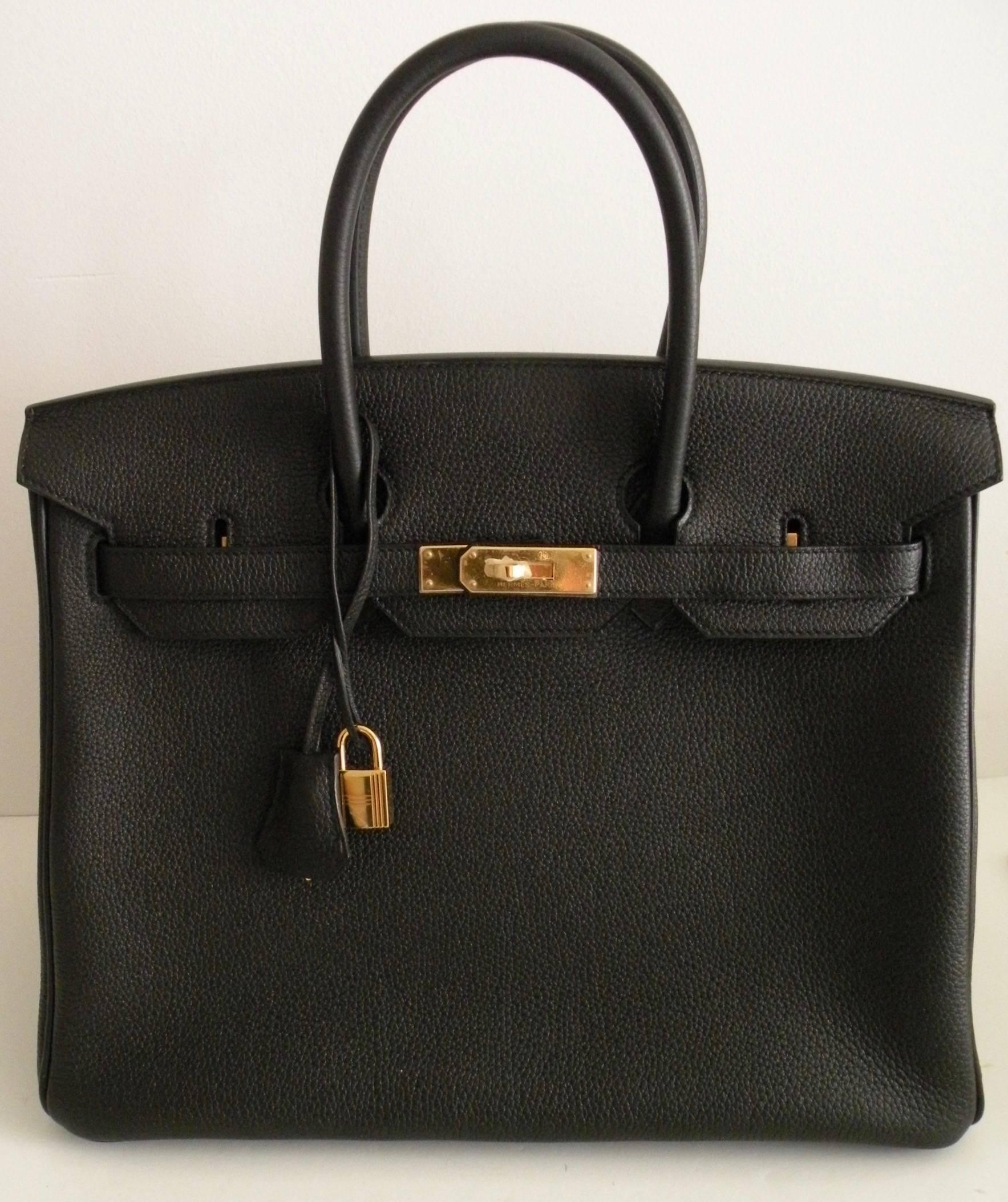 Hermes Birkin 35cm Black Togo Gold Hardware 2017 A In New Condition In West Chester, PA