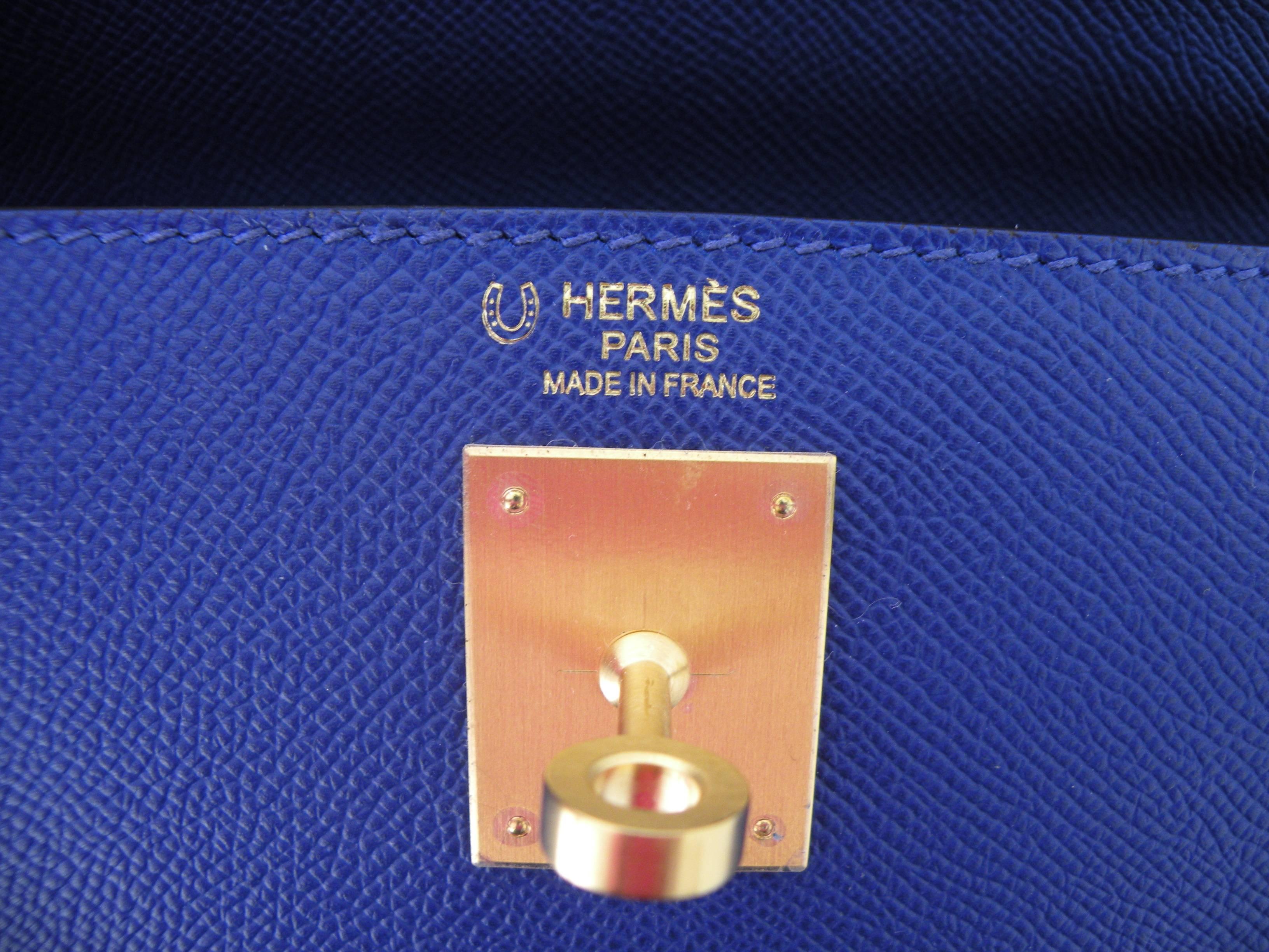 Hermes Blue Electric Etoupe Special Order Kelly Gold Hardware 2