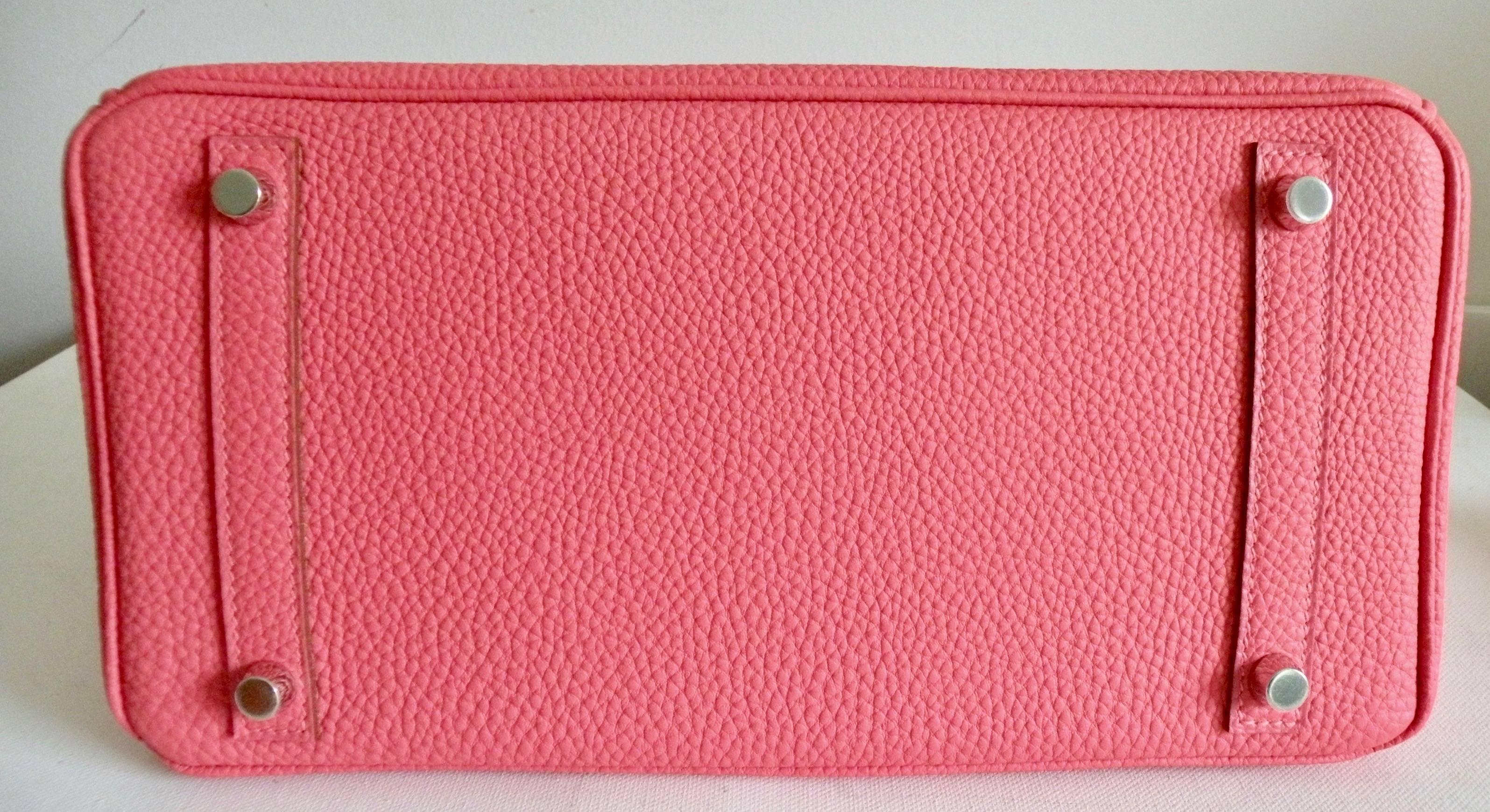 Pink Hermes Rose Lipstick Birkin 30cm Togo Palladium Hardware