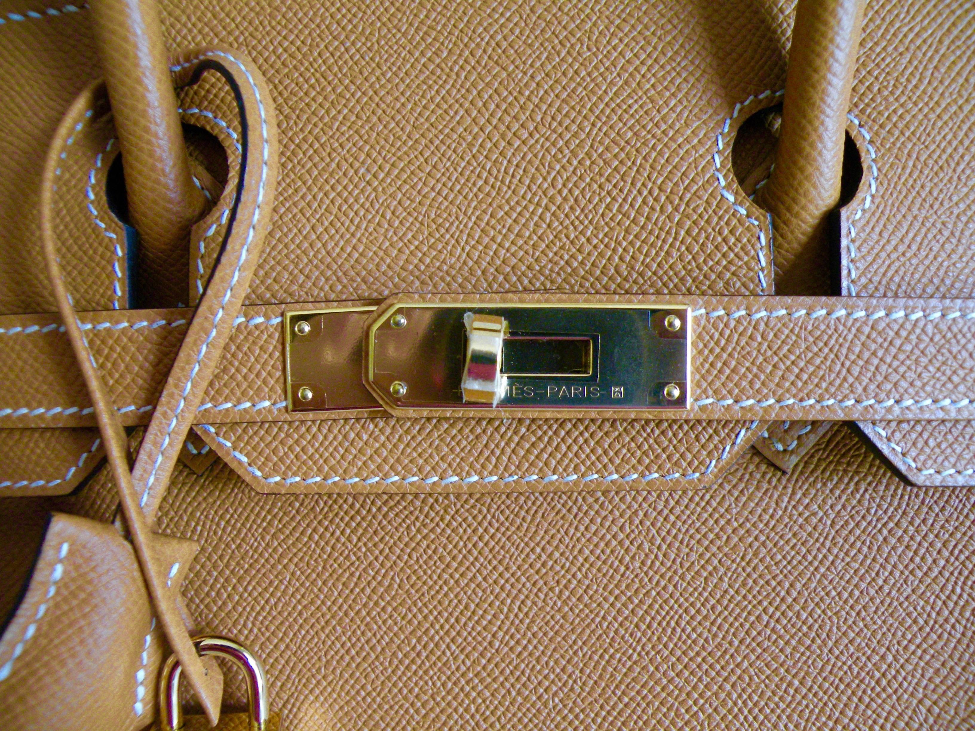 Brown Hermes Toffee Gold Epsom Birkin Bag 30cm New Color