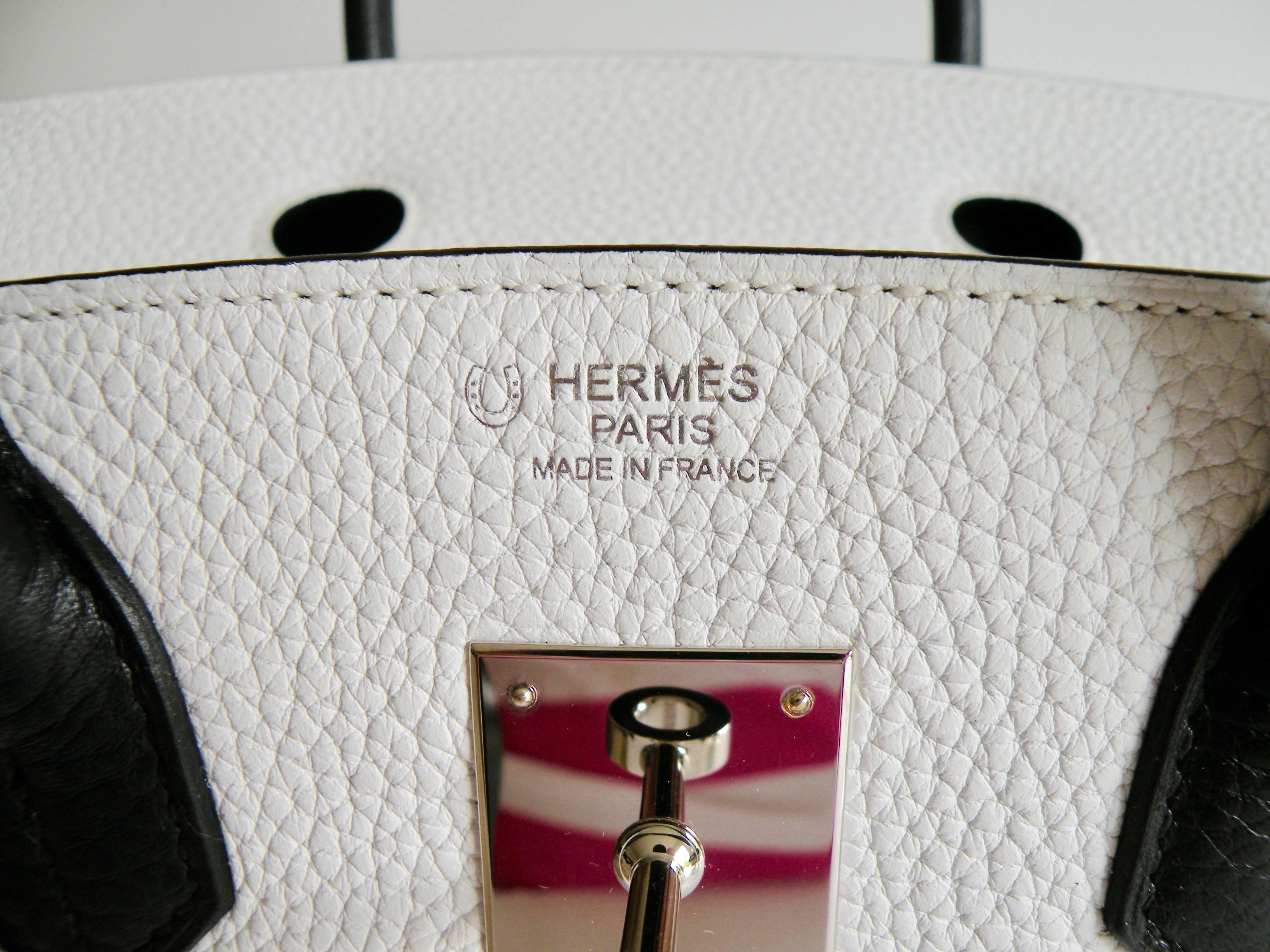 Hermes Birkin Bag 30cm Black White HSS Special Order 2