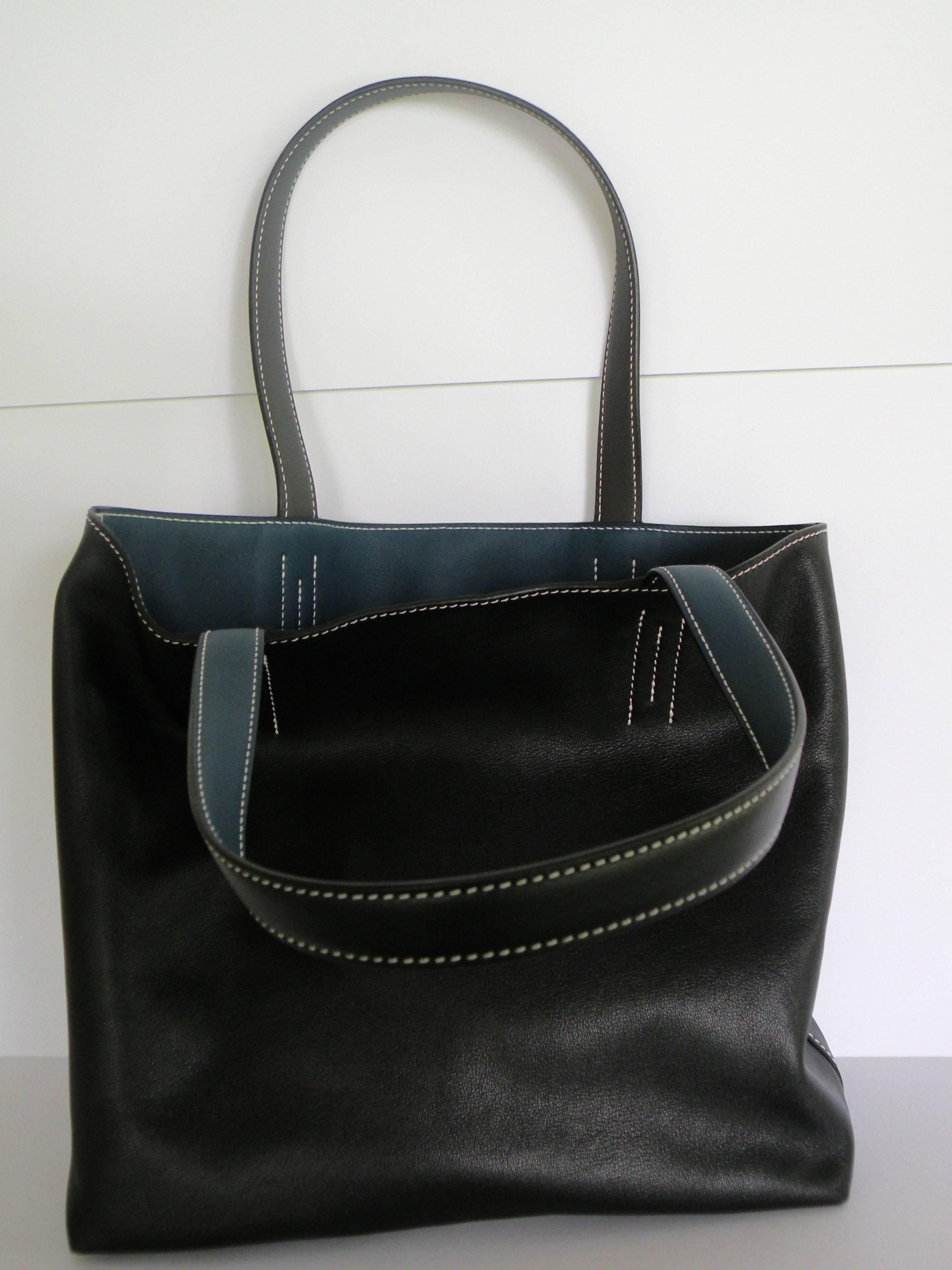 Hermes Double Sens 36 Black and Blue Indigo Reversible 1