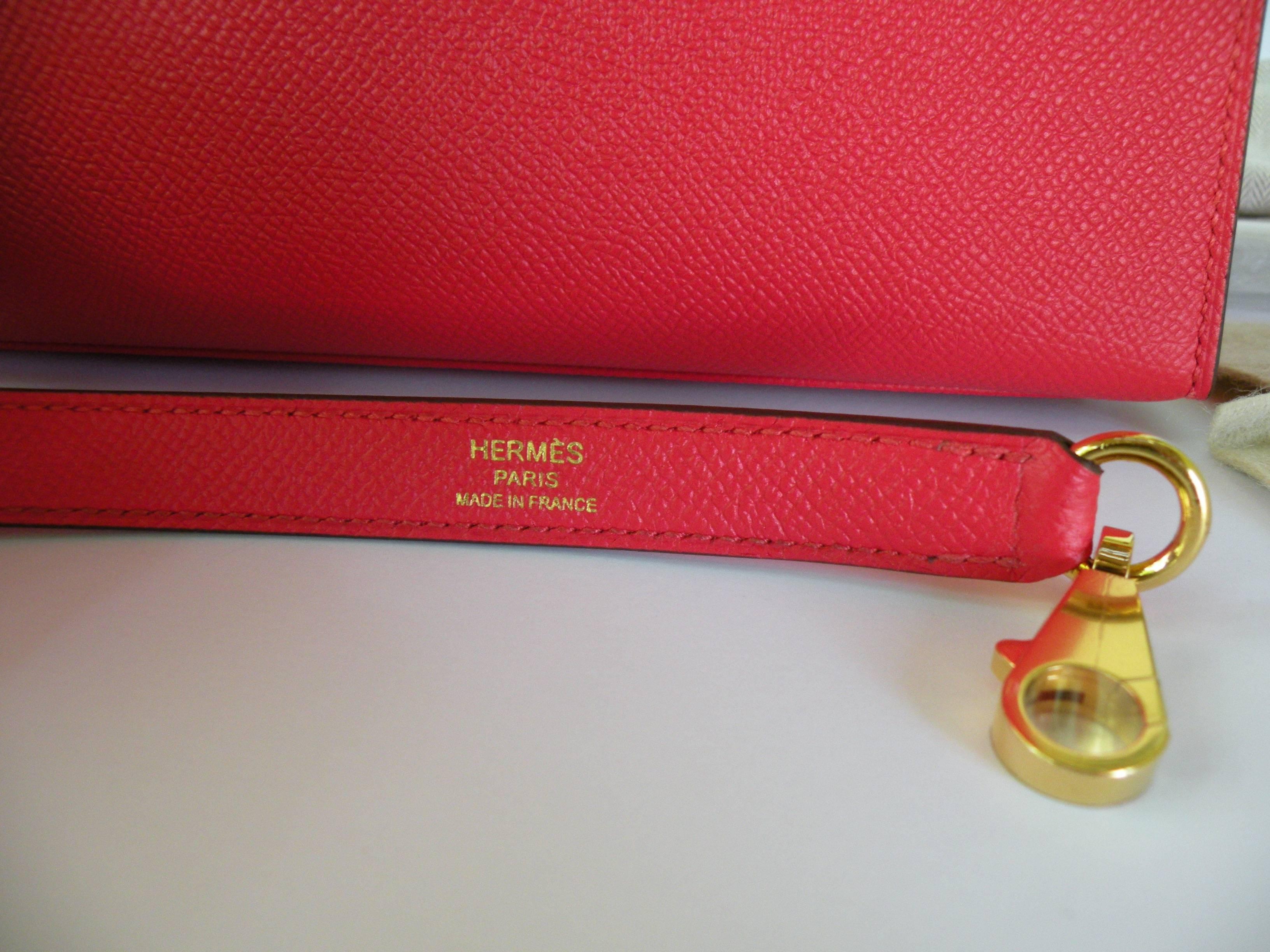 Hermes Kelly 28cm Rouge Tomate Epsom Sellier Kelly 28cm Gold Hardware For Sale 5
