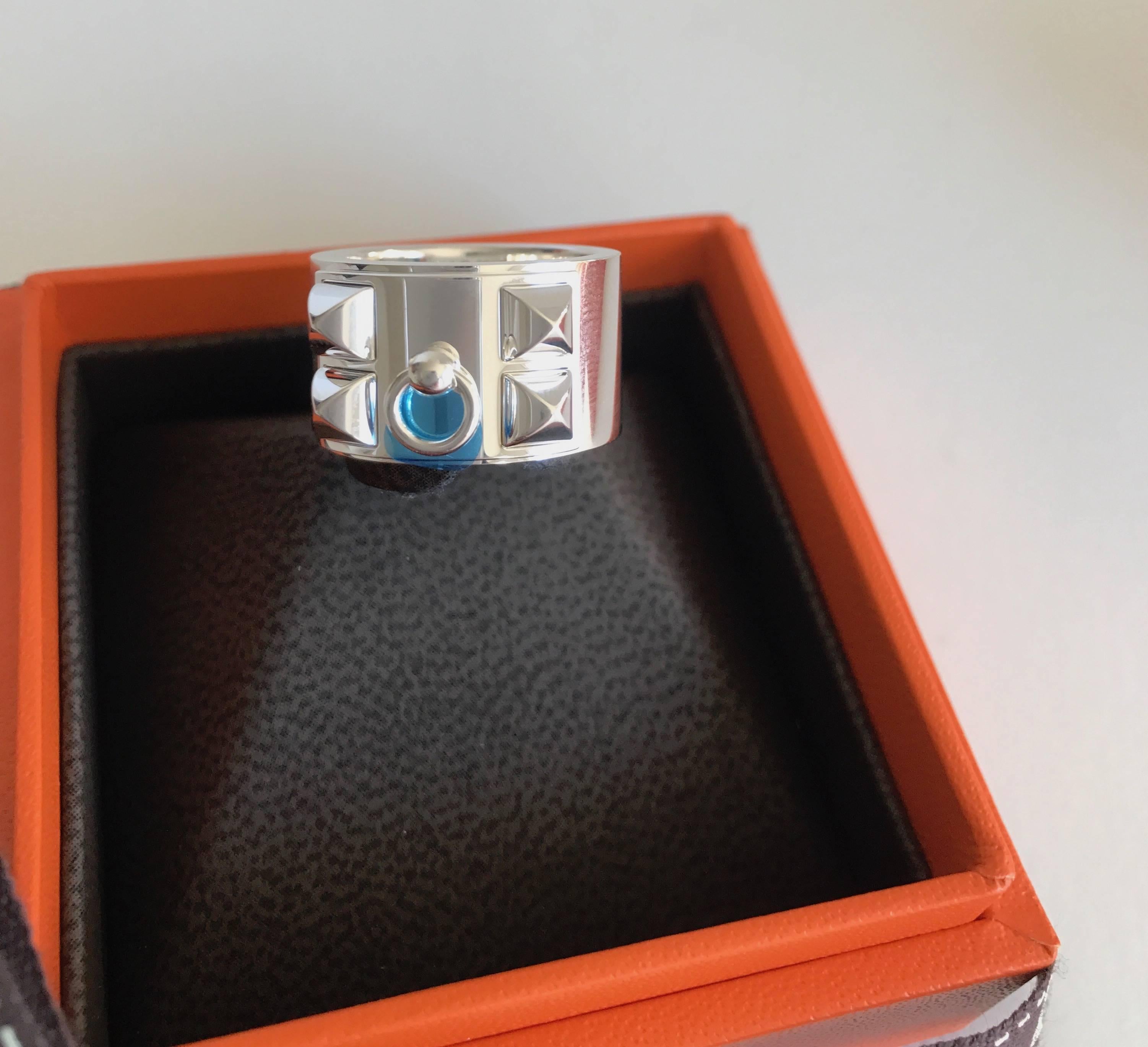 Women's or Men's Hermes Collier de Chien Ring Sterling Silver