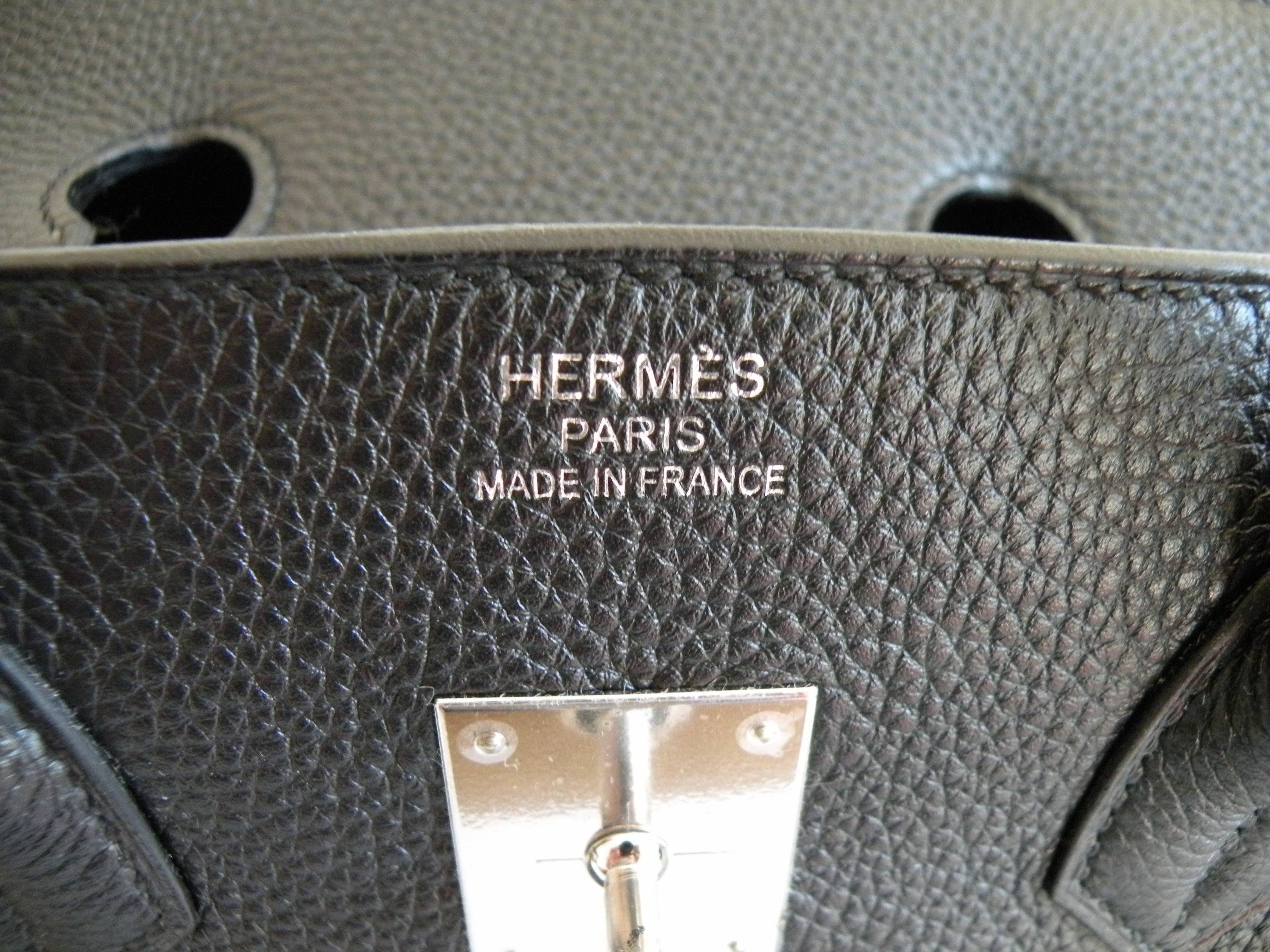 Hermes Black Birkin 35 Palladium Hardware For Sale 6