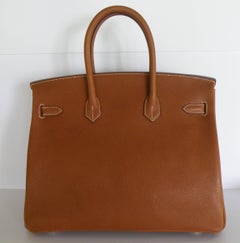 HERMES BIRKIN 35 Bag Barenia Faubourg Palladium Hardware RARE