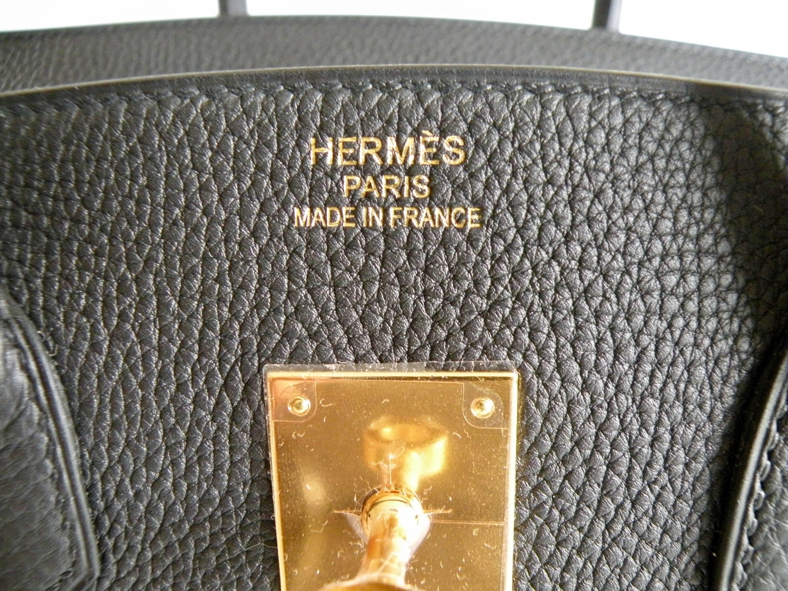 Hermes Black Birkin Bag 35cm Togo Leather Gold Hardware 2017 A For Sale 1