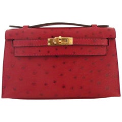 Hermes Kelly Wallet Ostrich Long at 1stDibs