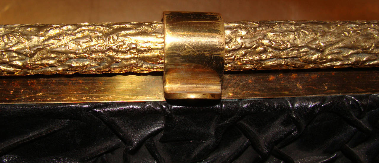 Rare and Unusual Abstract Leather Evening Bag Austria 1930's In Excellent Condition In Lambertville, NJ