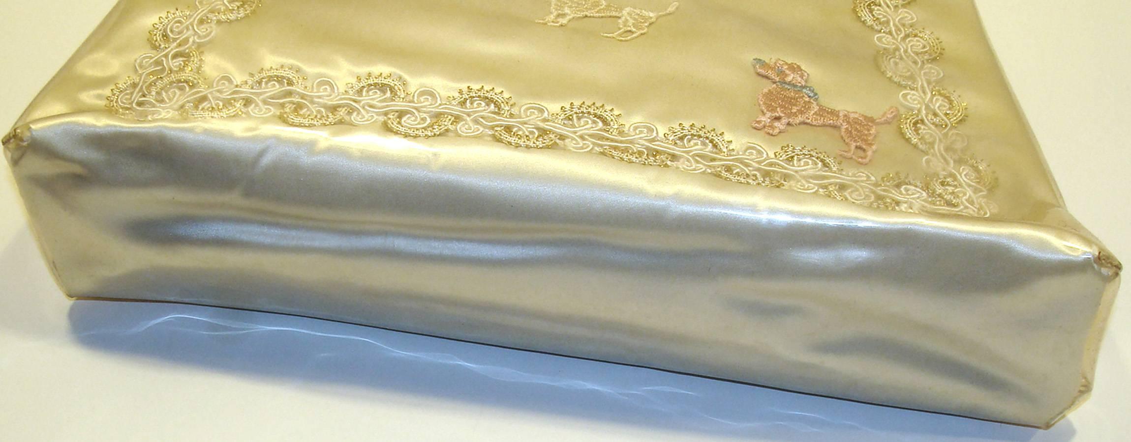 Spring! Unusual Vintage Purse With Poodles and Lucite  Wedding and Proms 2