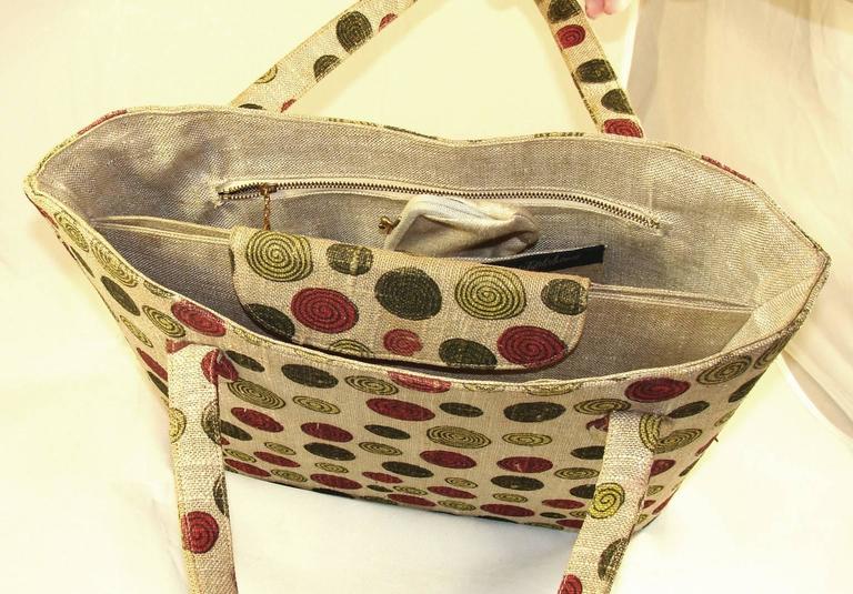 Rare and Oversized Purse Tote 1950's Sophisticated Whimsy for Summer ...