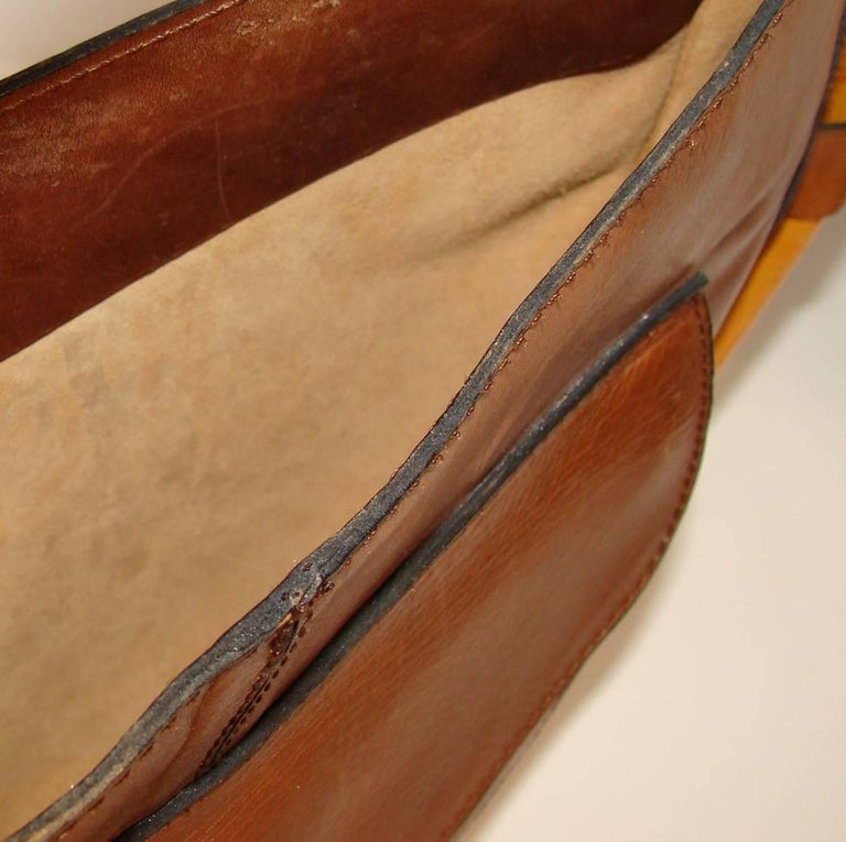 Large Circular Fall Architectural Bamboo and Leather Purse at 1stDibs