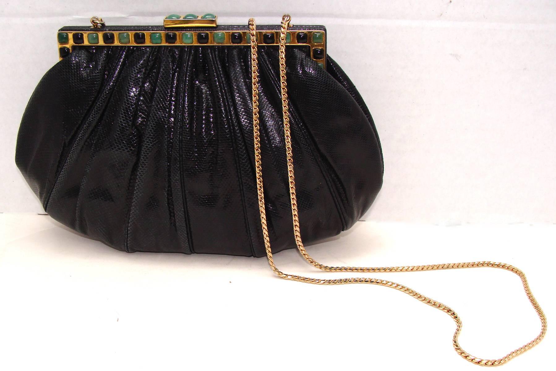 Women's or Men's Black Karung Evening Bag by Judith Leiber HOLIDAY