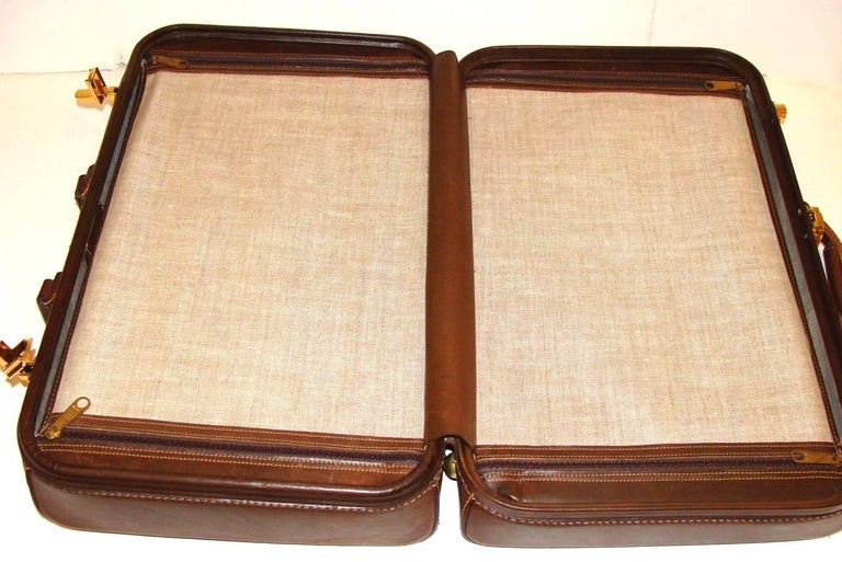 Atlas Vintage Leather Suitcase Overniter Holiday Gift at 1stDibs