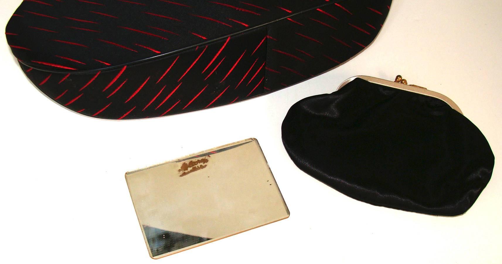 Stunning Red and Black Silk Evening Bag HOLIDAY 2