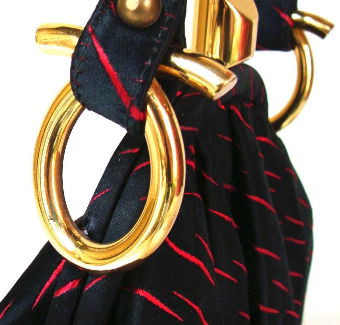 Stunning Red and Black Silk Evening Bag HOLIDAY 3