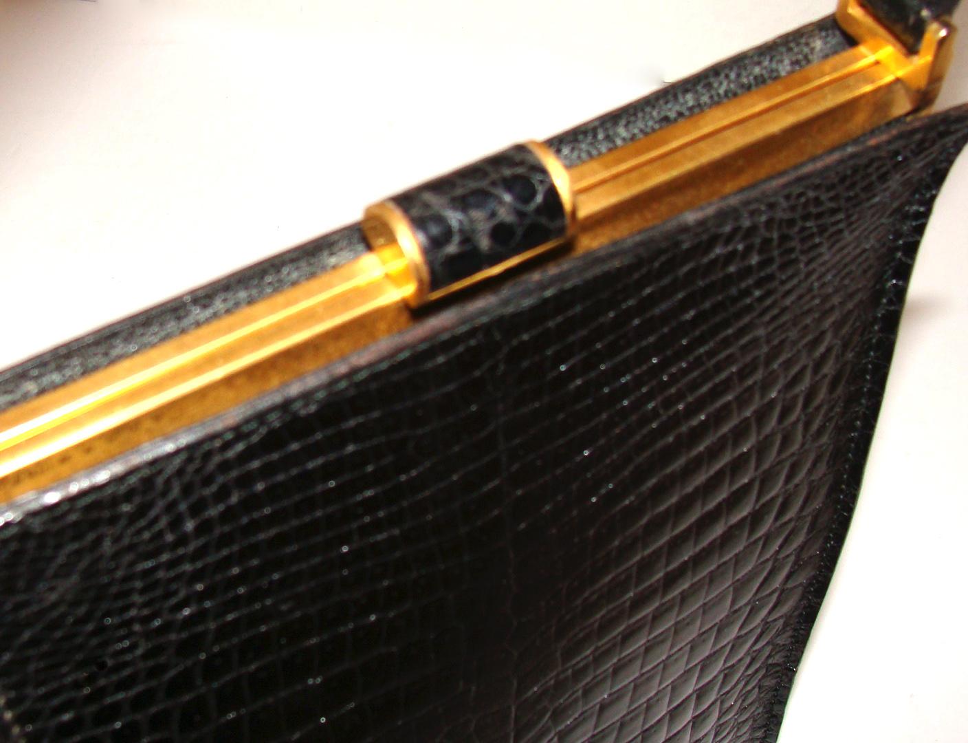 Women's or Men's Unusual Architectural Black Alligator Handbag by Christian Dior  For Sale