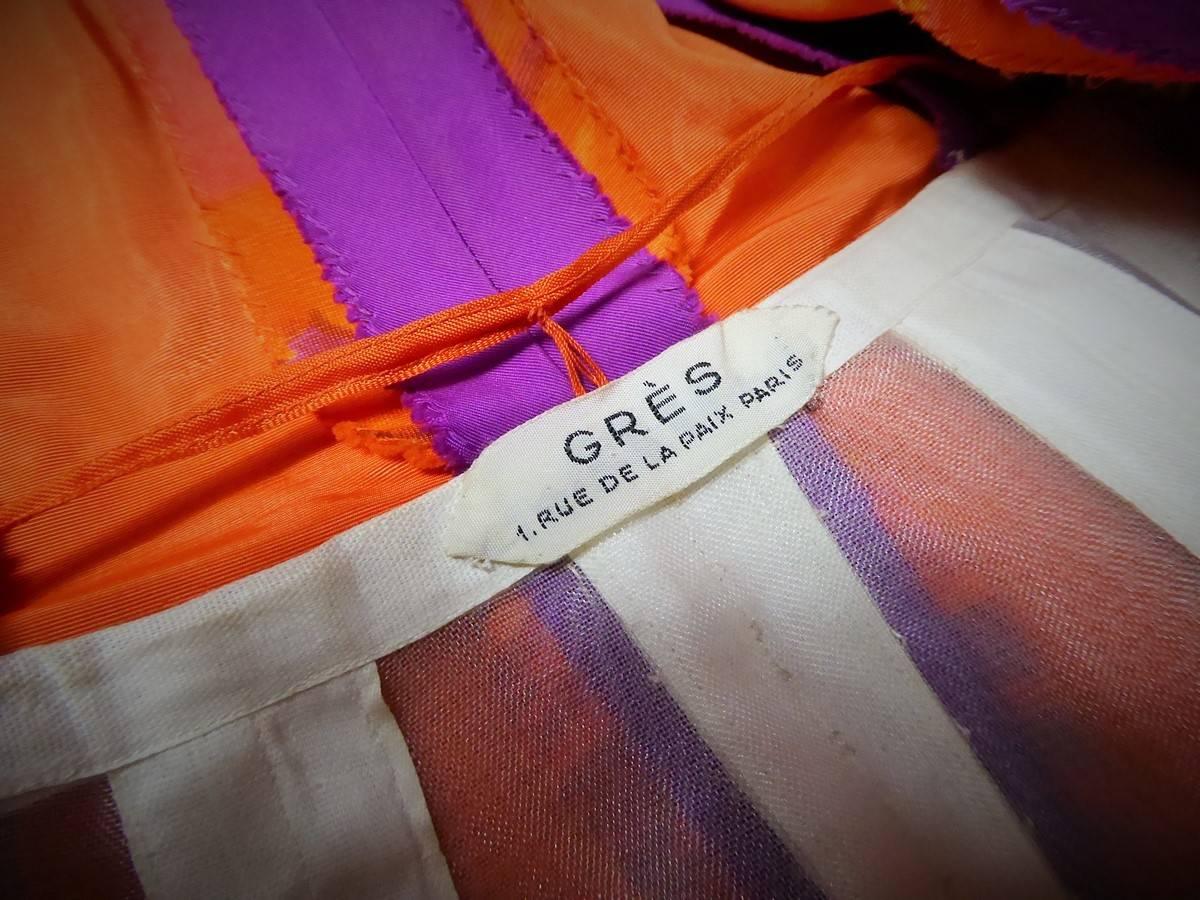 Robe de soirée en mousseline imprimée de Madame Grès Haute Couture Circa 1970 en vente 4