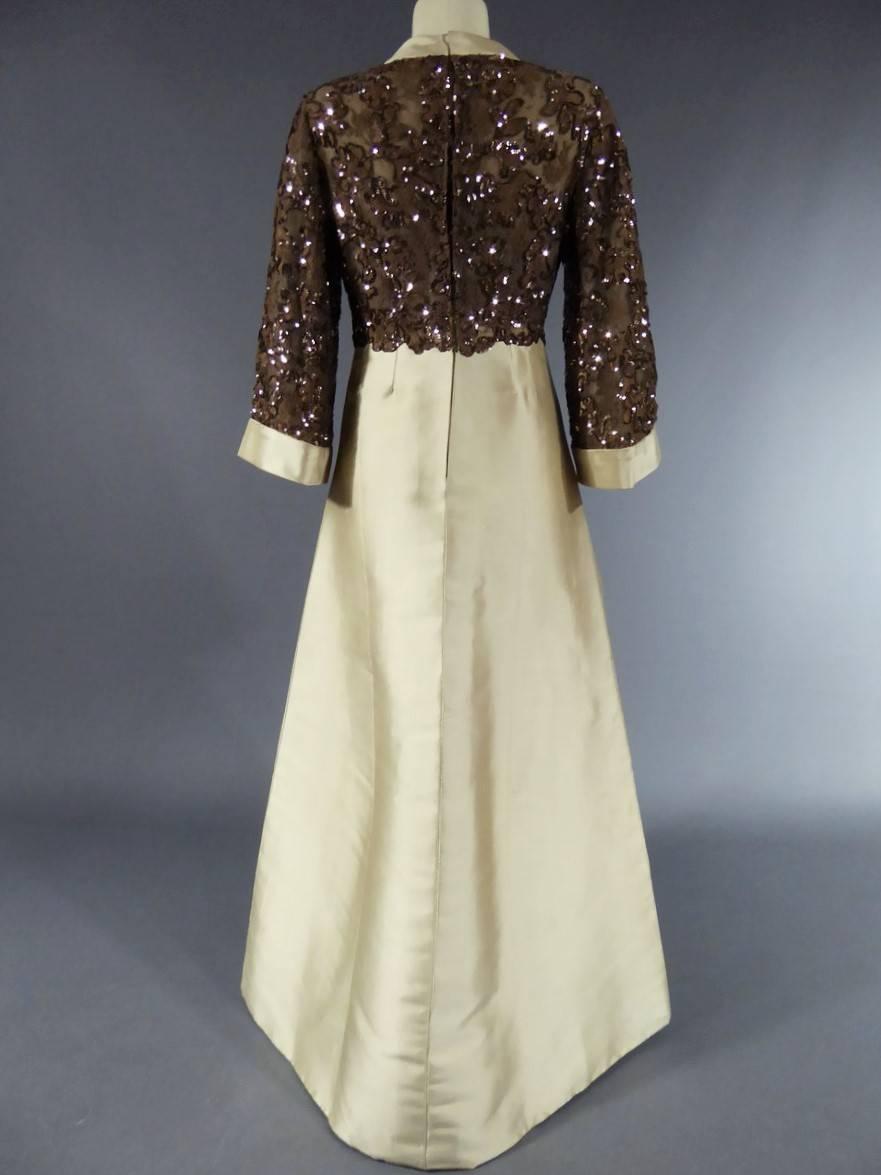 Pierre Balmain Couture Evening Dress In Lace And Gazar Circa 1970 2