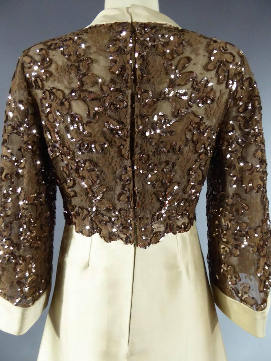 Pierre Balmain Couture Evening Dress In Lace And Gazar Circa 1970 4