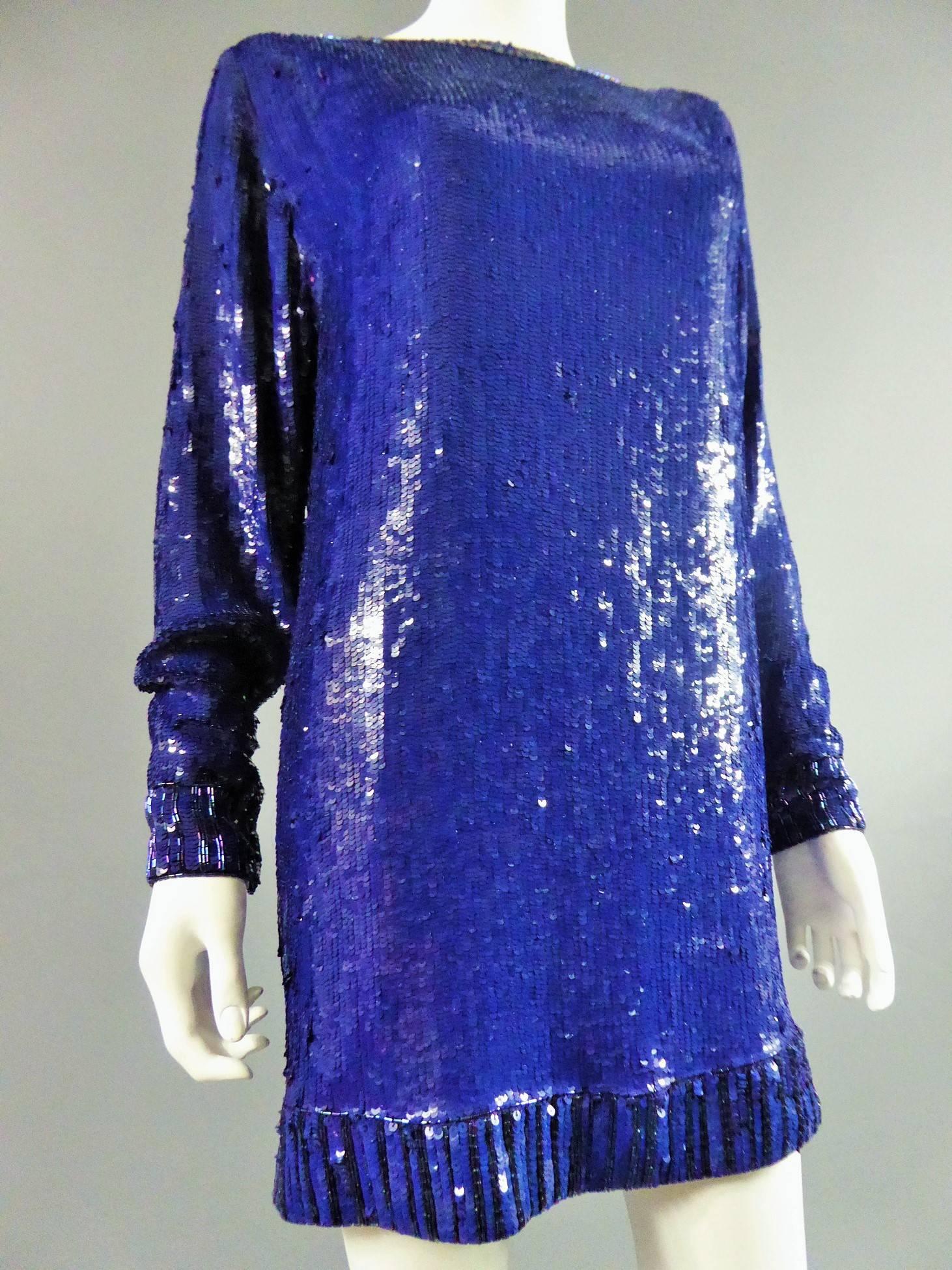 Purple Yves Saint Laurent Rive Gauche Sweater Dress