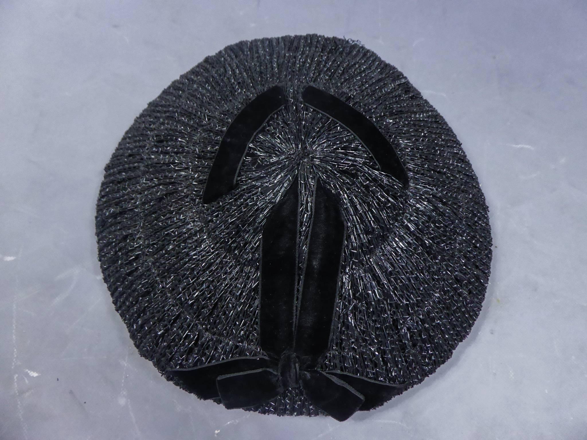 Black Dior Bar Suit Hat, Circa 1947