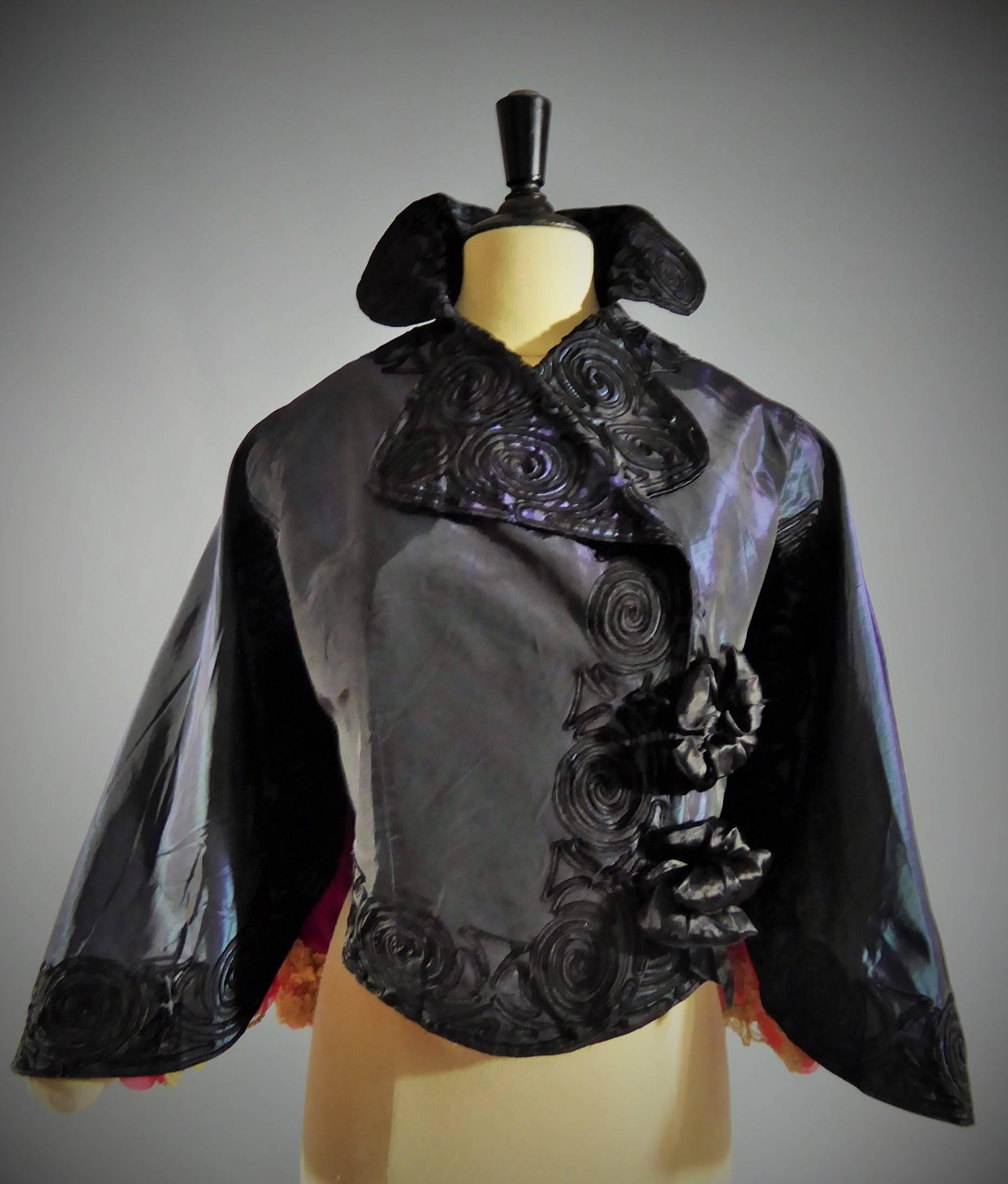 Noir Manteau de soirée haute couture Jacques Doucet, vers 1900 en vente
