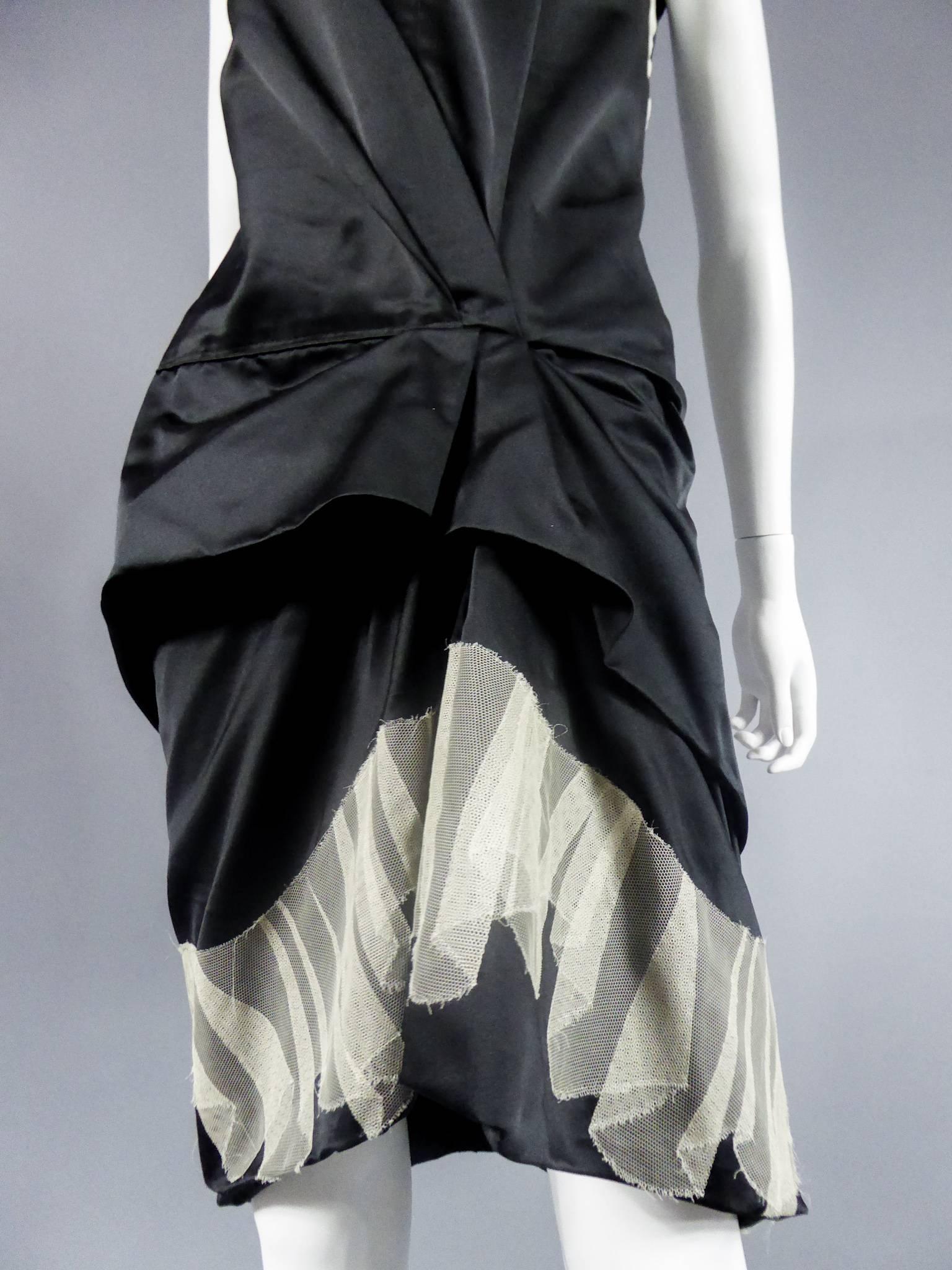 Women's Marc Jacobs black waxed satin Dress, circa 2000 For Sale