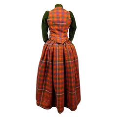 Corpetto e gonna in tartan scozzese e velluto - Inghilterra, circa 1890-1900