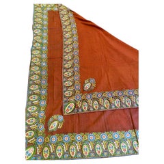 Pañuelo de algodón estampado a mano con boteh - Francés Circa 1820