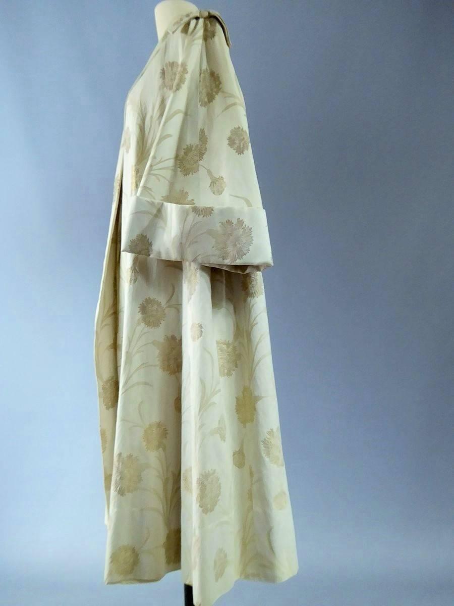 Lanvin Castillo Japonese Inspiration Couture Coat Late 50s In Good Condition In Toulon, FR