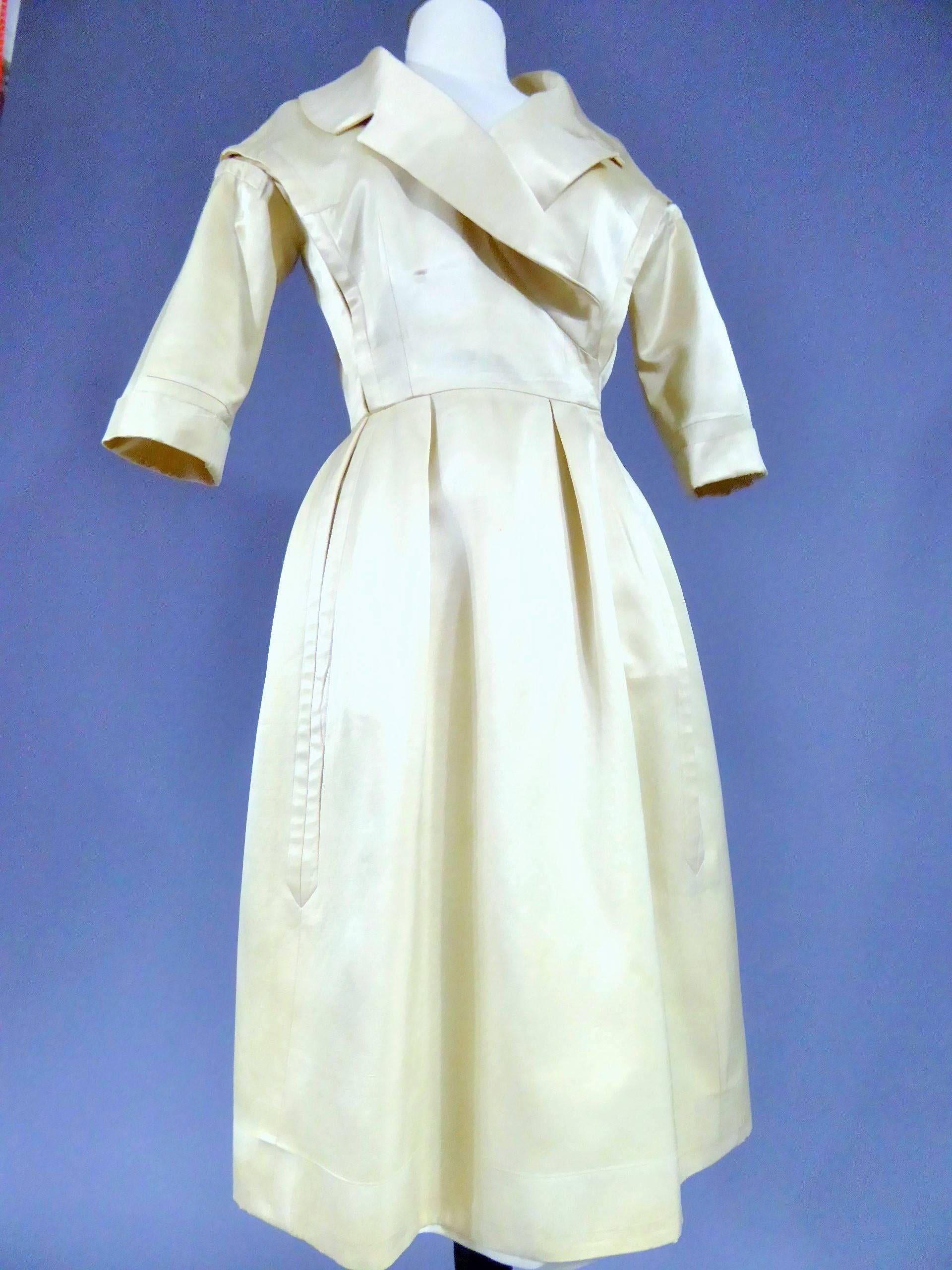 Women's French Couture Cocktail Dress Jacques Heim 1950s