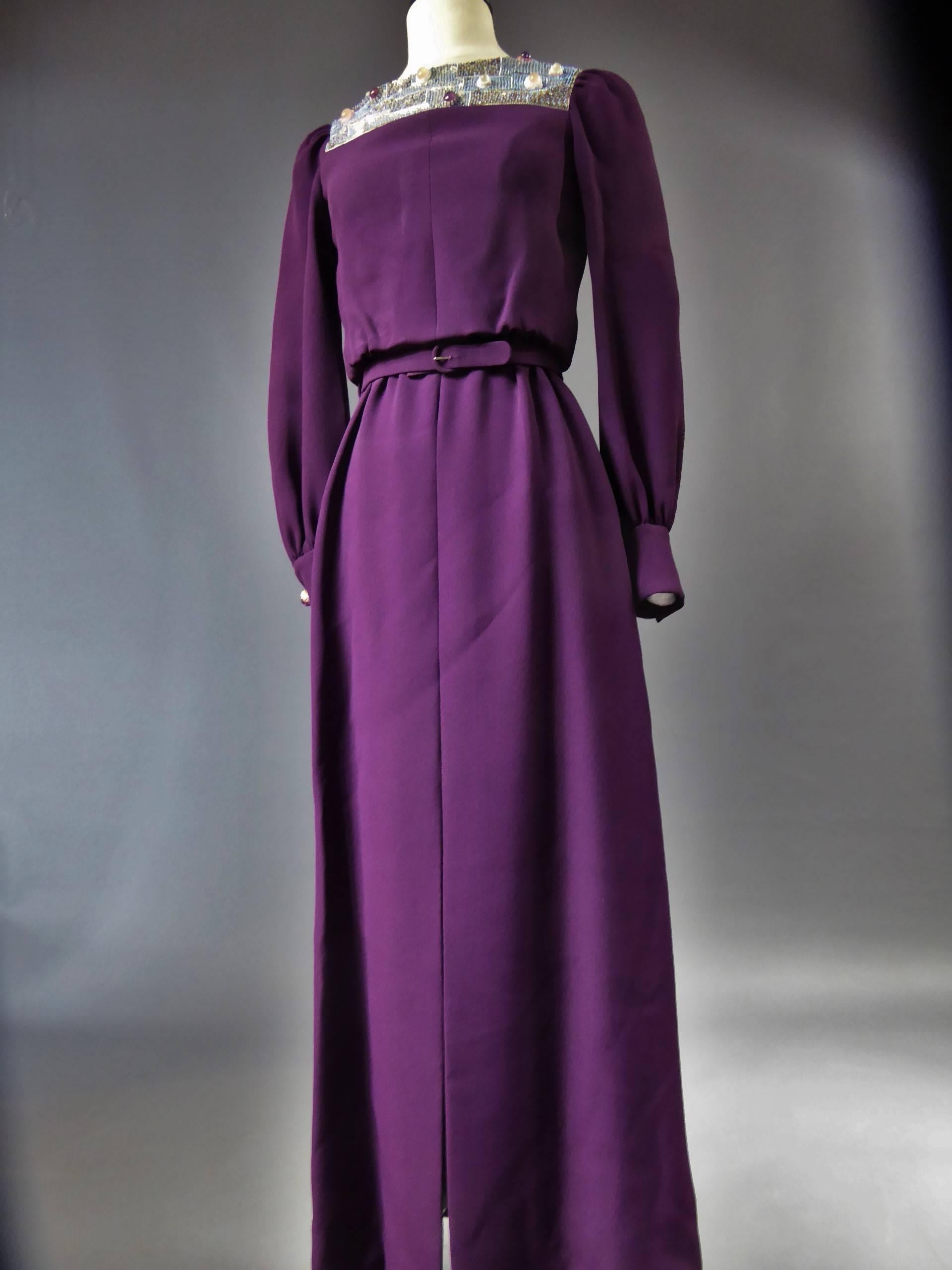 Nina Ricci Couture Kleid Kollektion Jeune Femme, 1970er Jahre Damen im Angebot