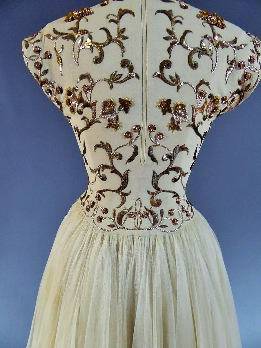 Beige Jeanne Lanvin Catwalk Couture Gown Circa 1945/1950